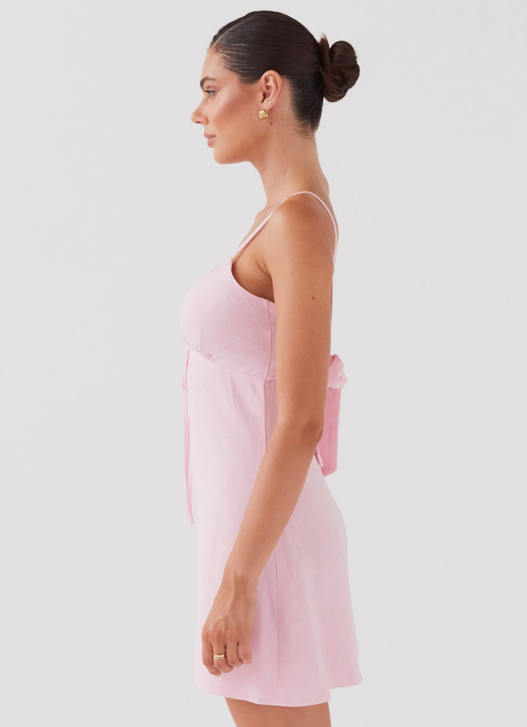 Flora Linen Mini Dress - Candy - Image 3