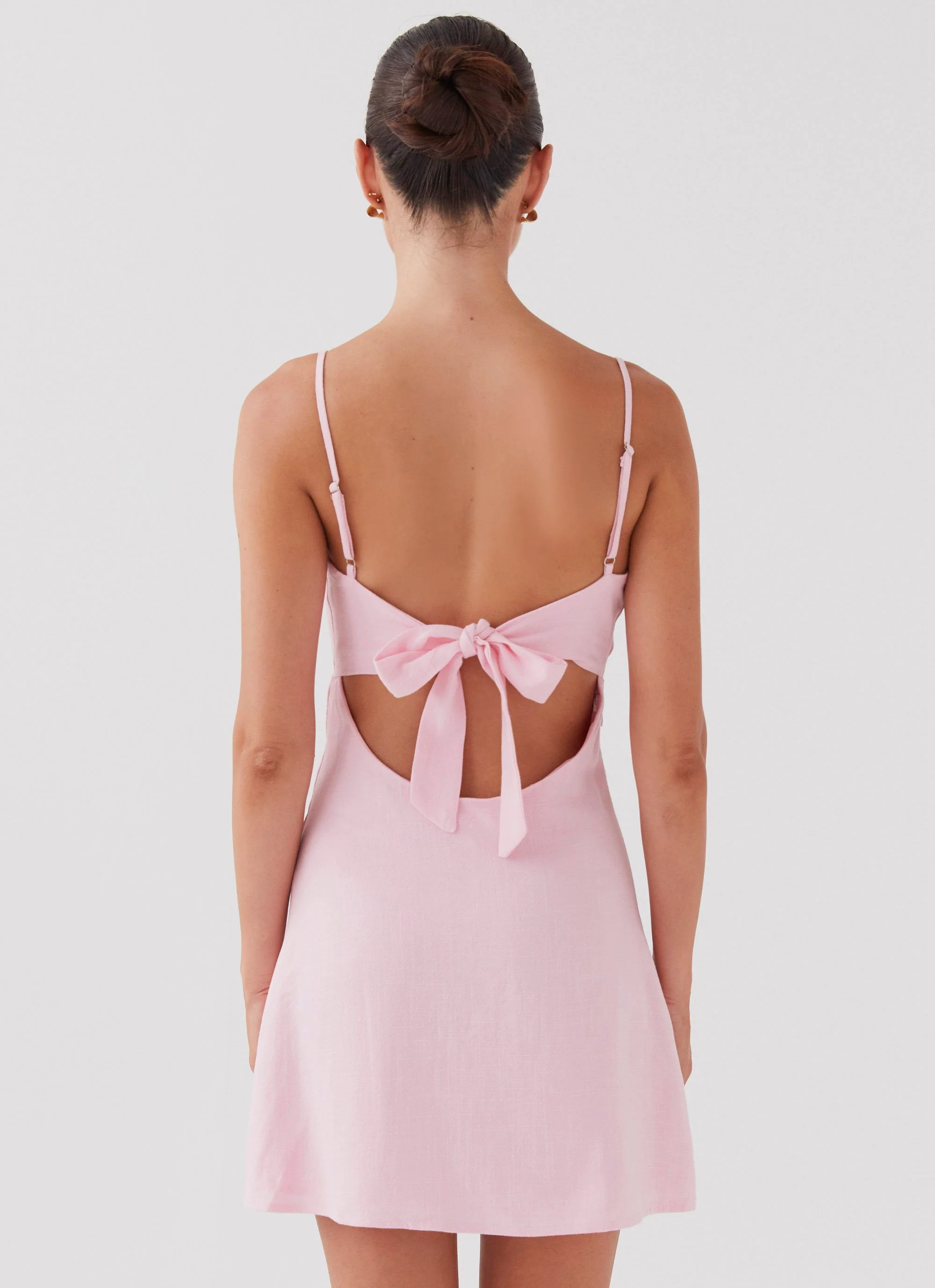 Flora Linen Mini Dress - Candy - Image 4
