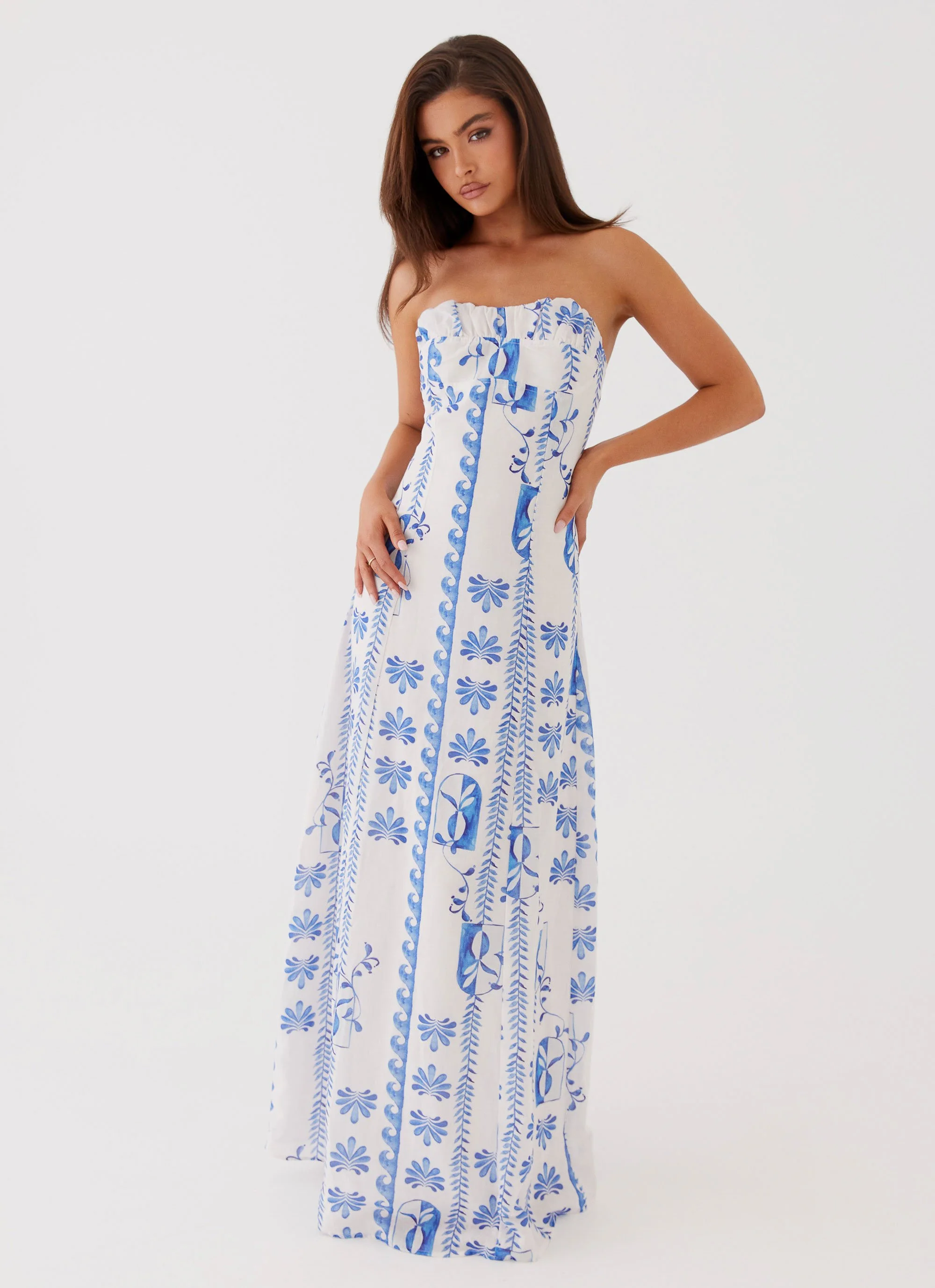 Tayla Linen Maxi Dress - Floral Wave - Image 6