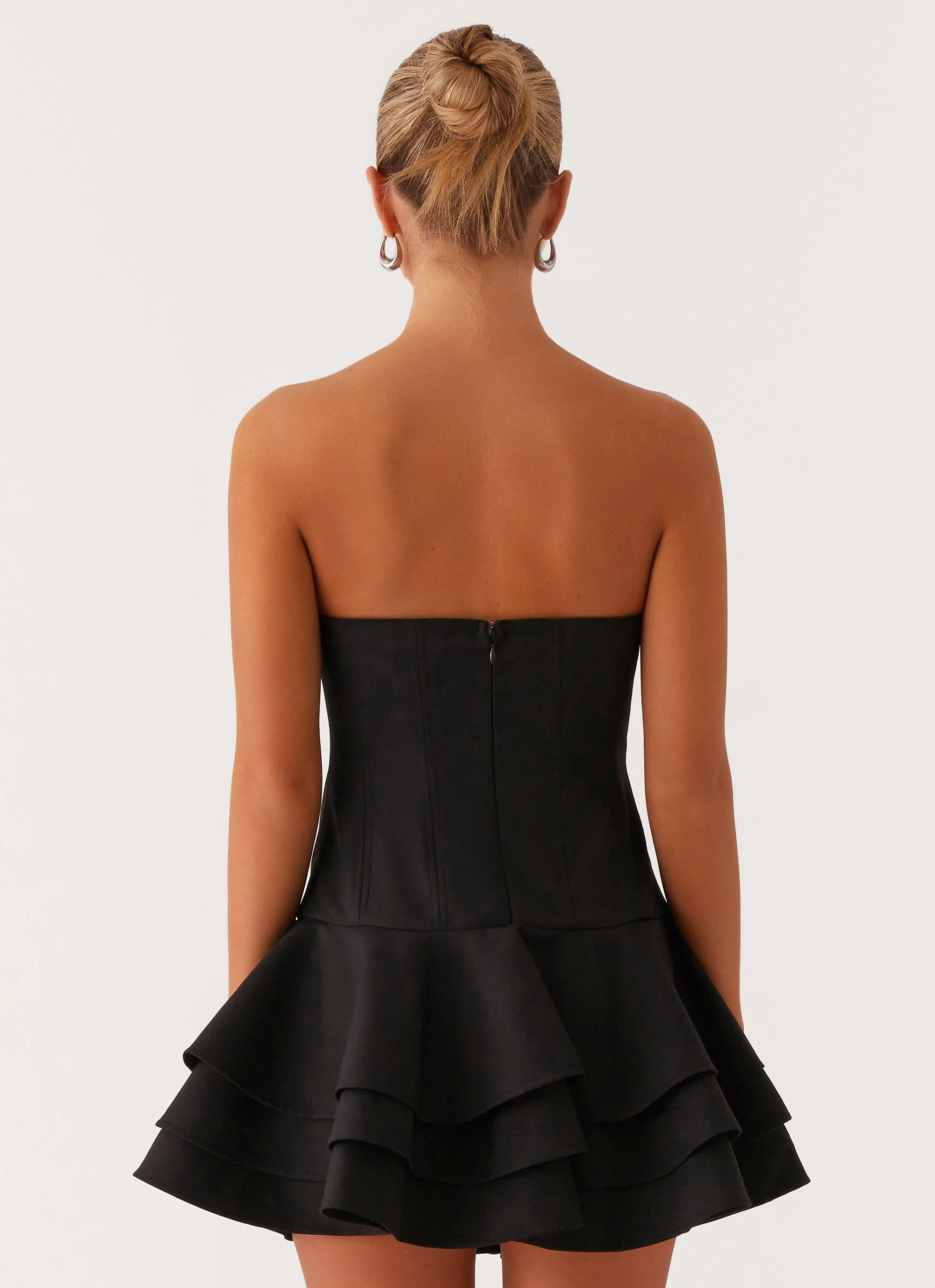 Floriana Ruffle Corset Mini Dress - Black - Image 2