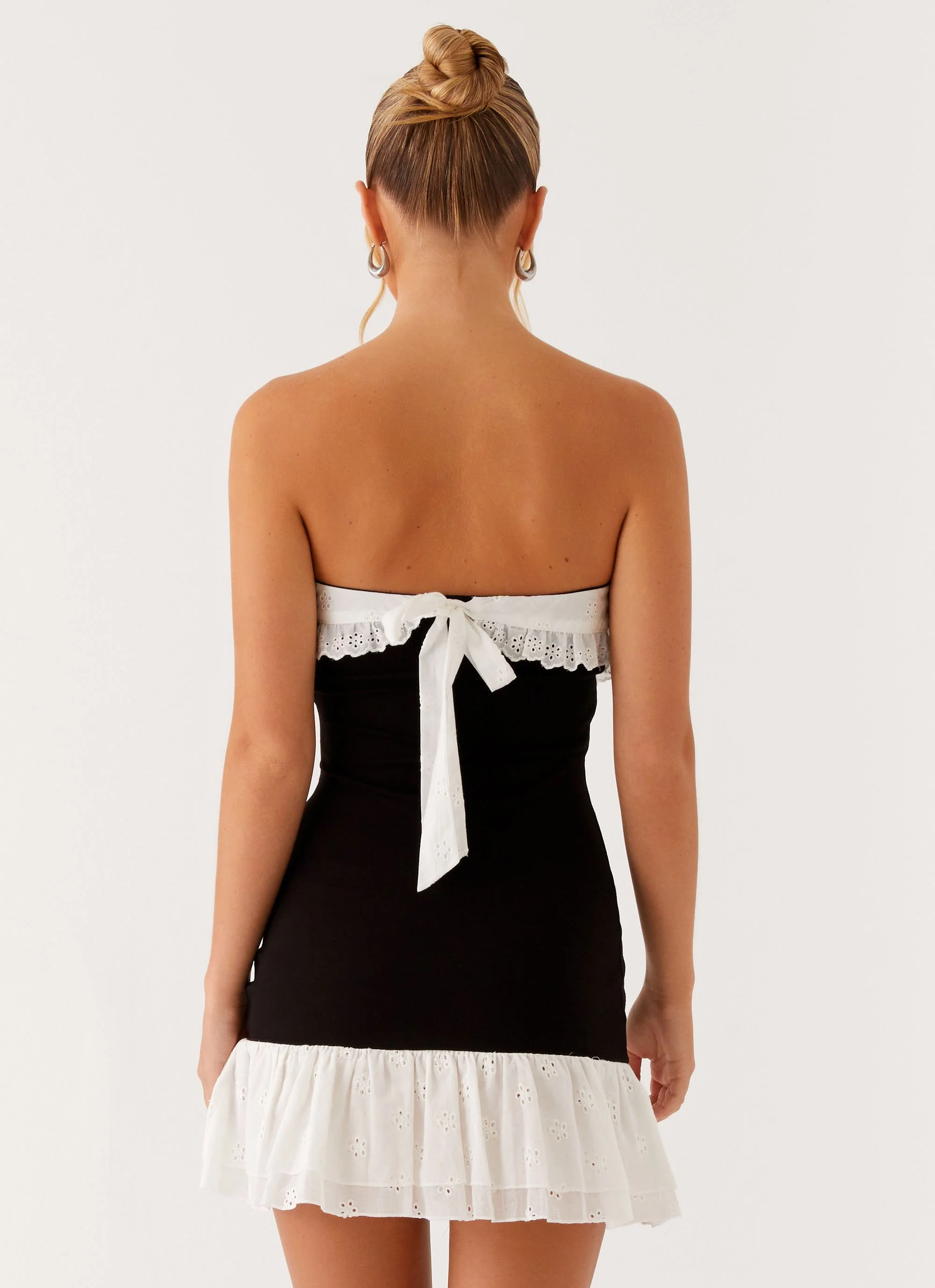 Fran Broderie Mini Dress - Black - Image 4