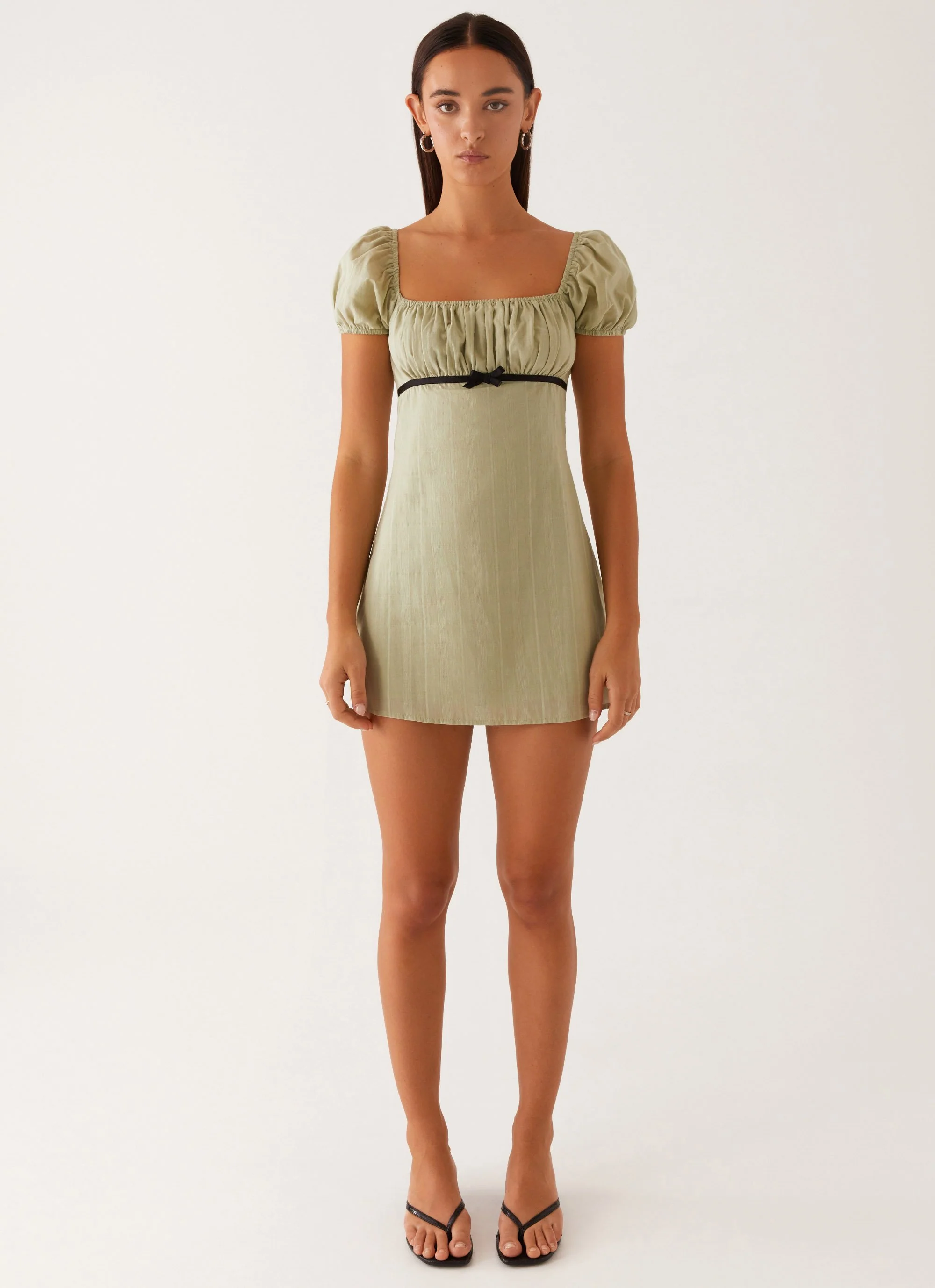 Fran Mini Dress - Pastel Green - Image 2