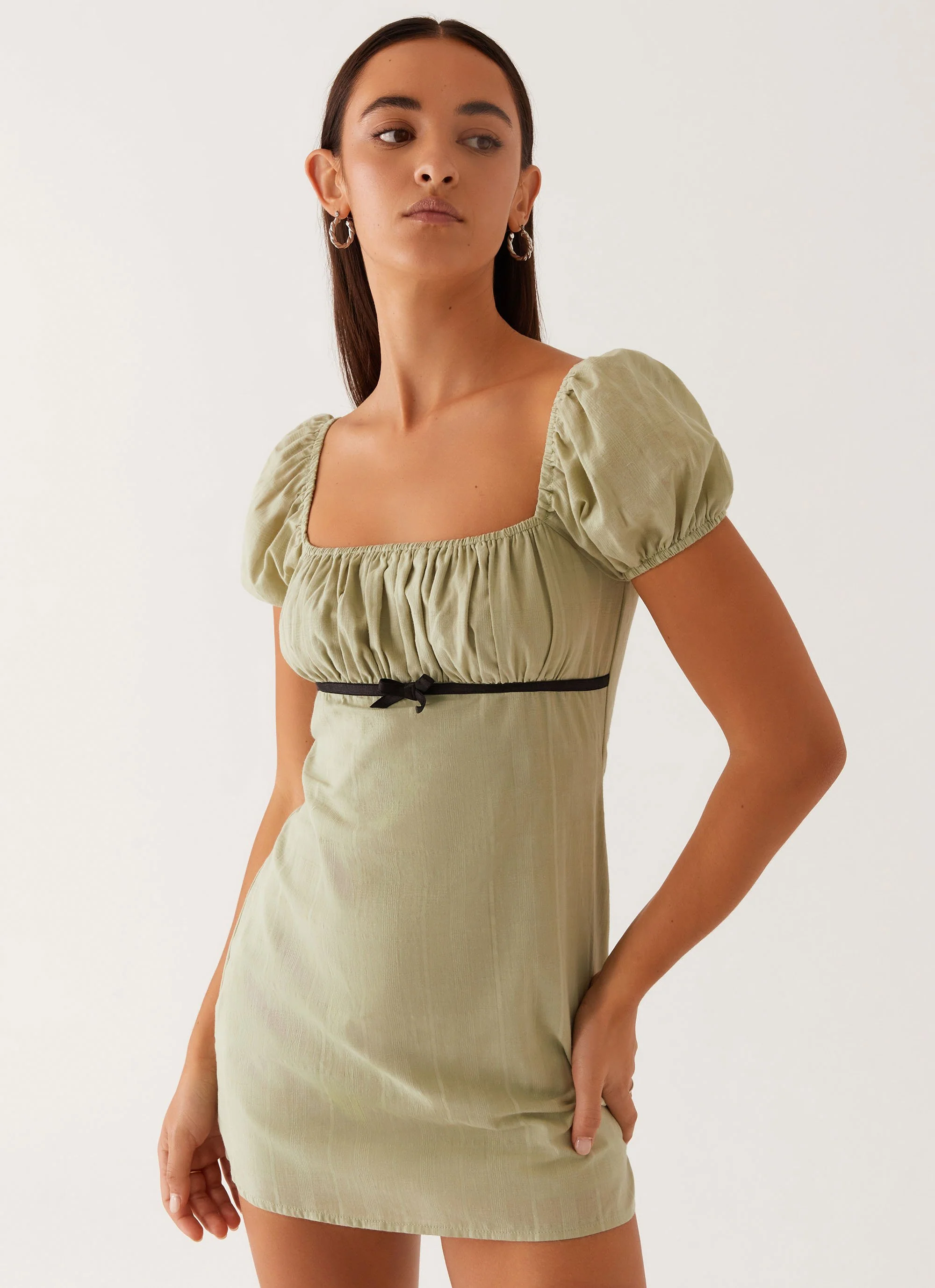 Fran Mini Dress - Pastel Green - Image 5