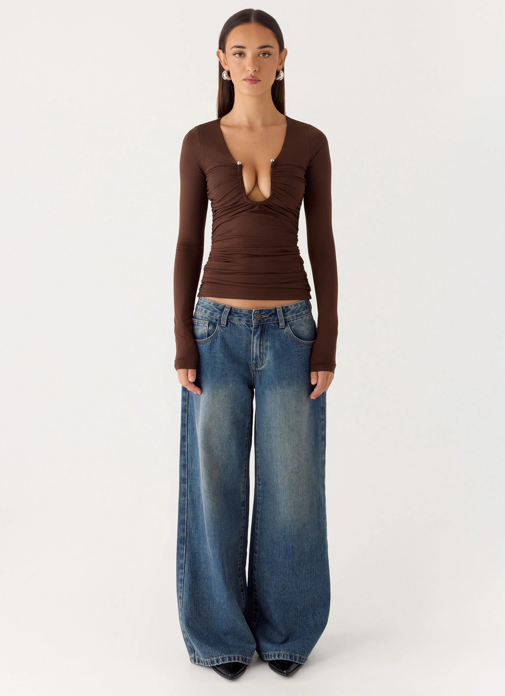 Francis Long Sleeve Top - Chocolate - Image 4