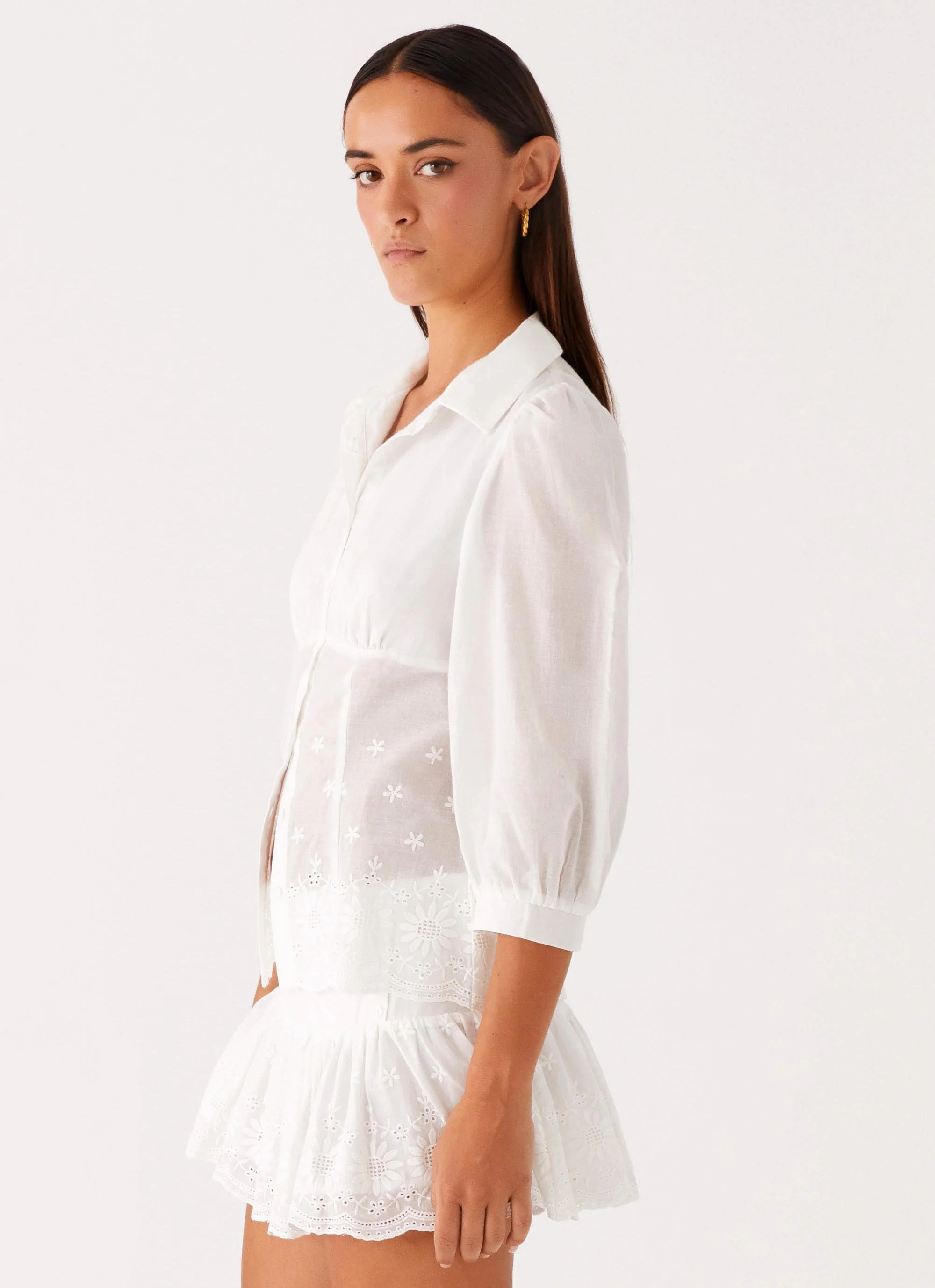 Frida Broderie Top - White - Image 2