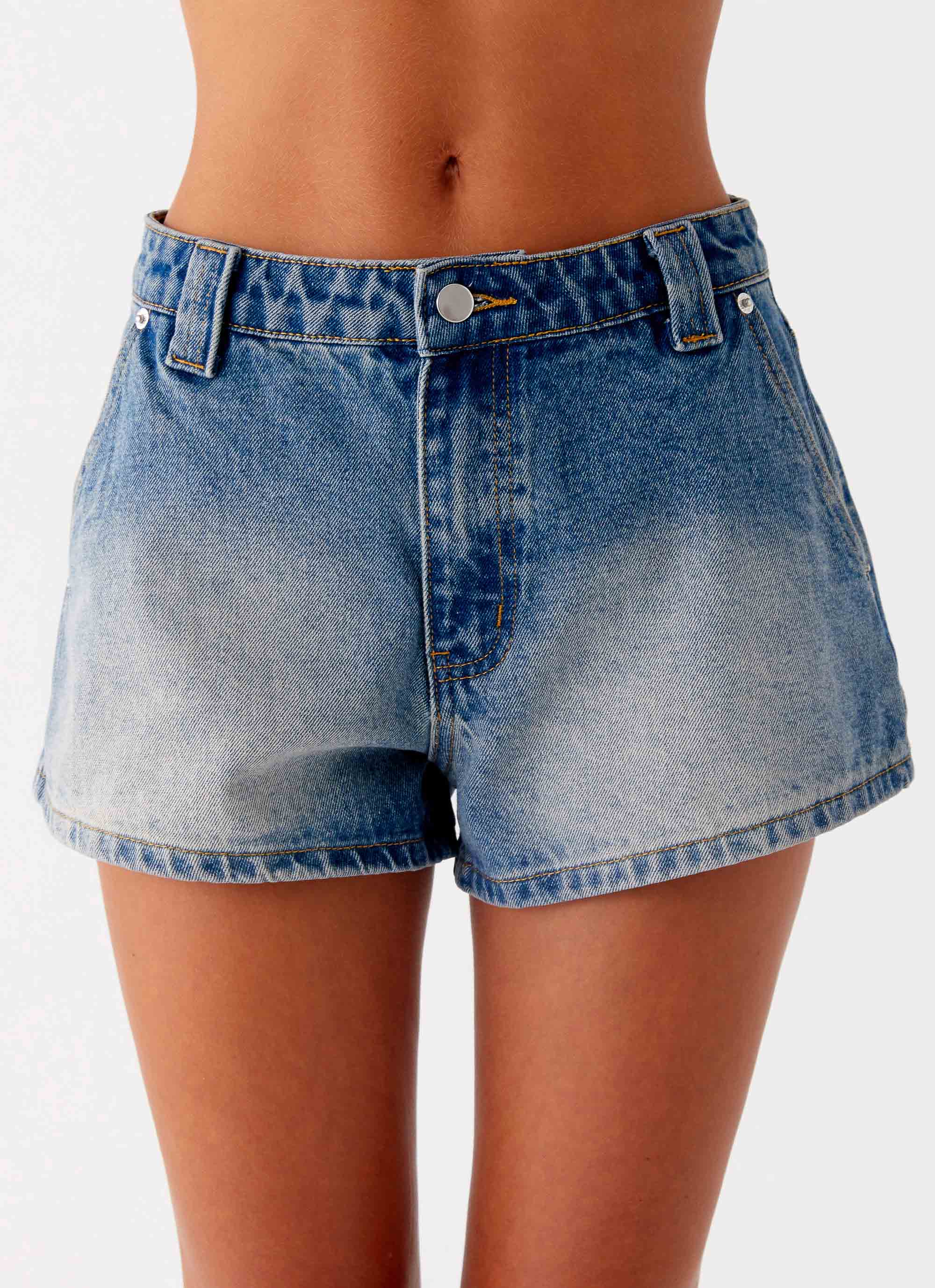 Frida Denim Shorts - Vintage Wash Blue - Image 5