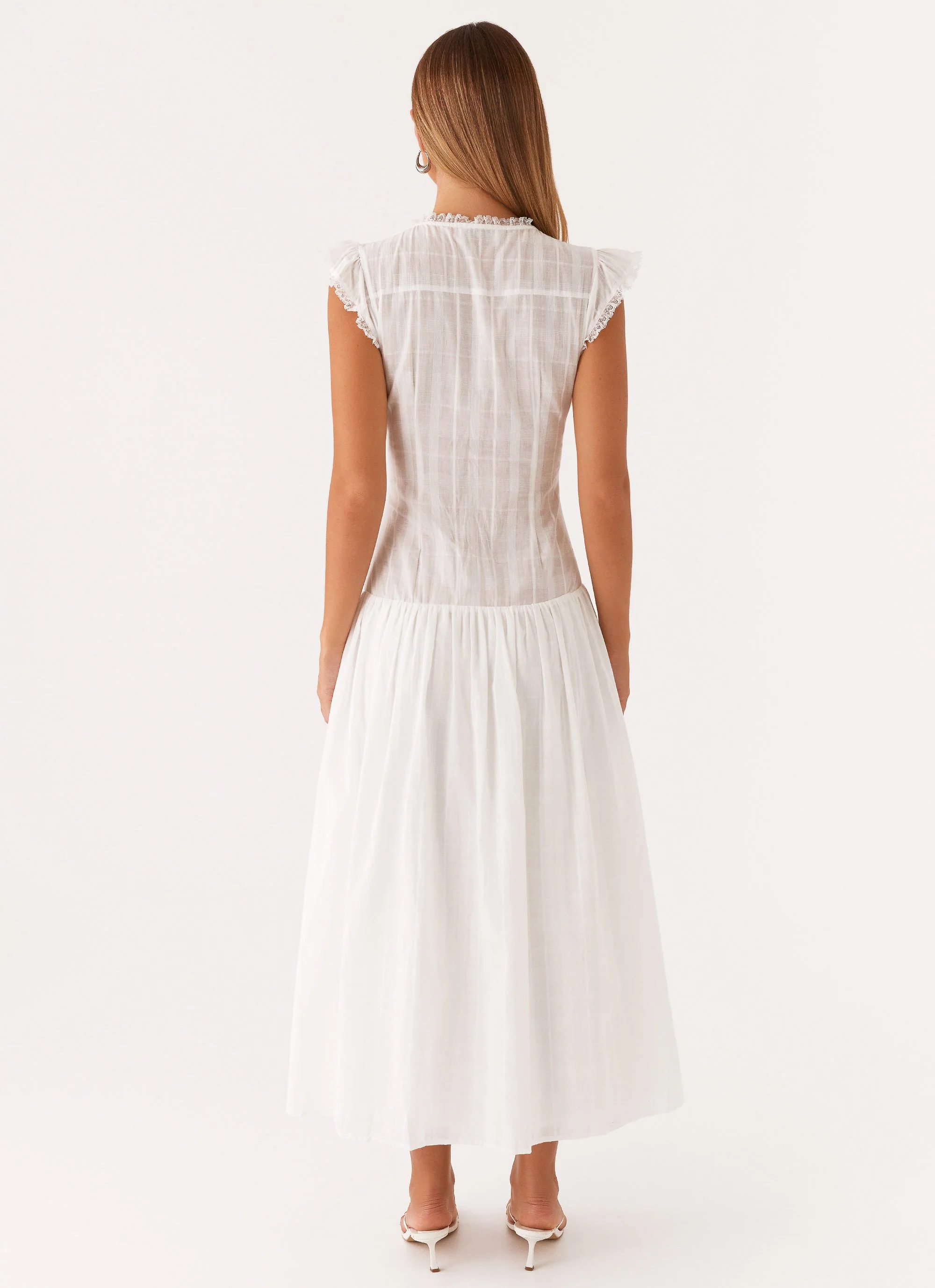 Genevieve Midi Dress - White - Image 4