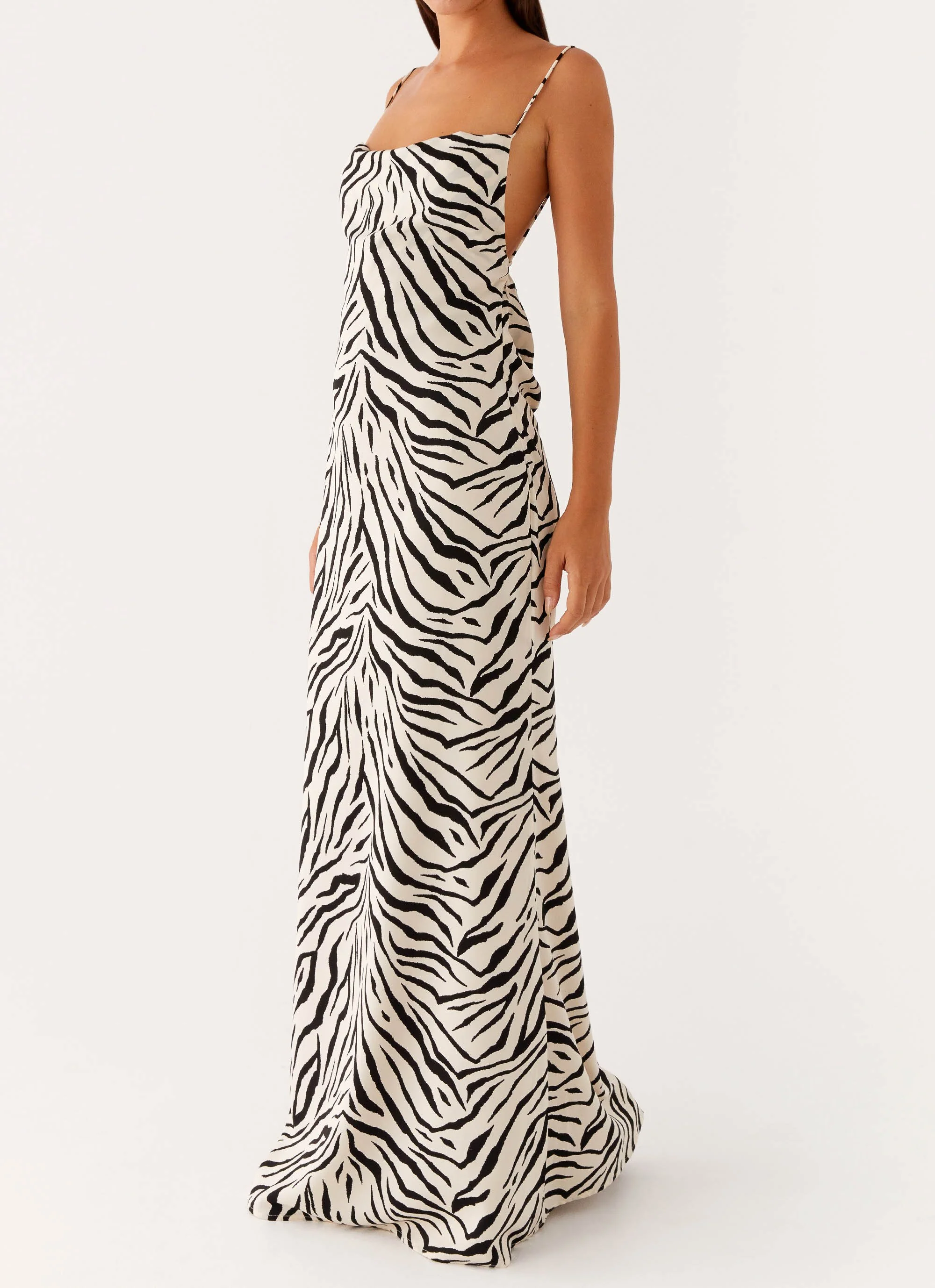 Gianni Cowl Maxi Dress - Zebra - Image 2