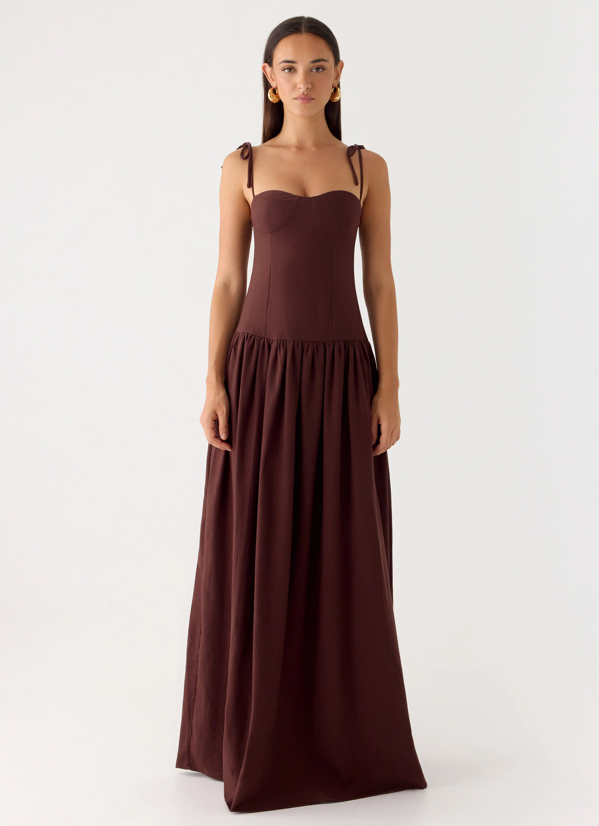 Giovanna Linen Maxi Dress - Chocolate Drizzle - Image 2