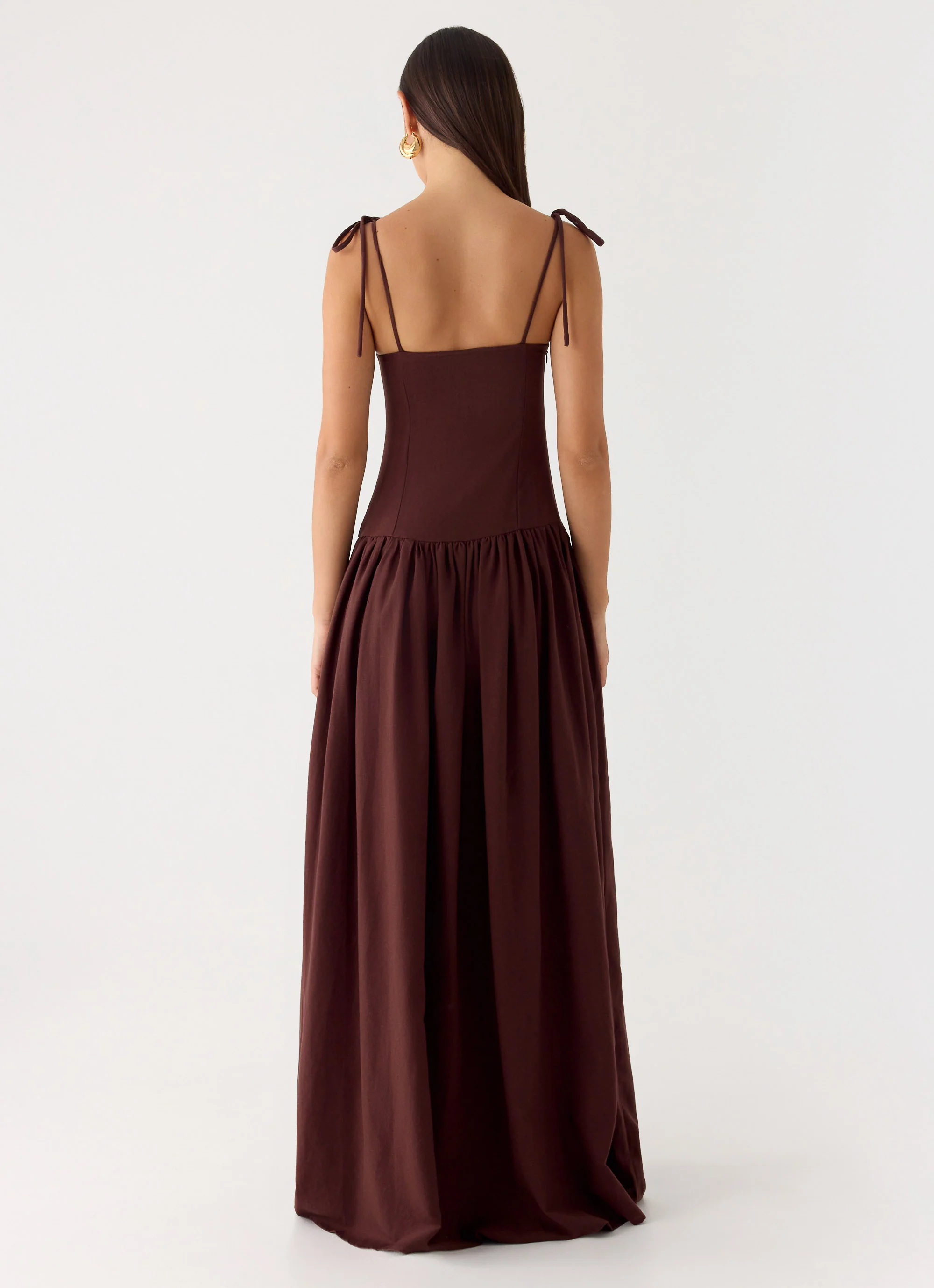 Giovanna Linen Maxi Dress - Chocolate Drizzle - Image 4