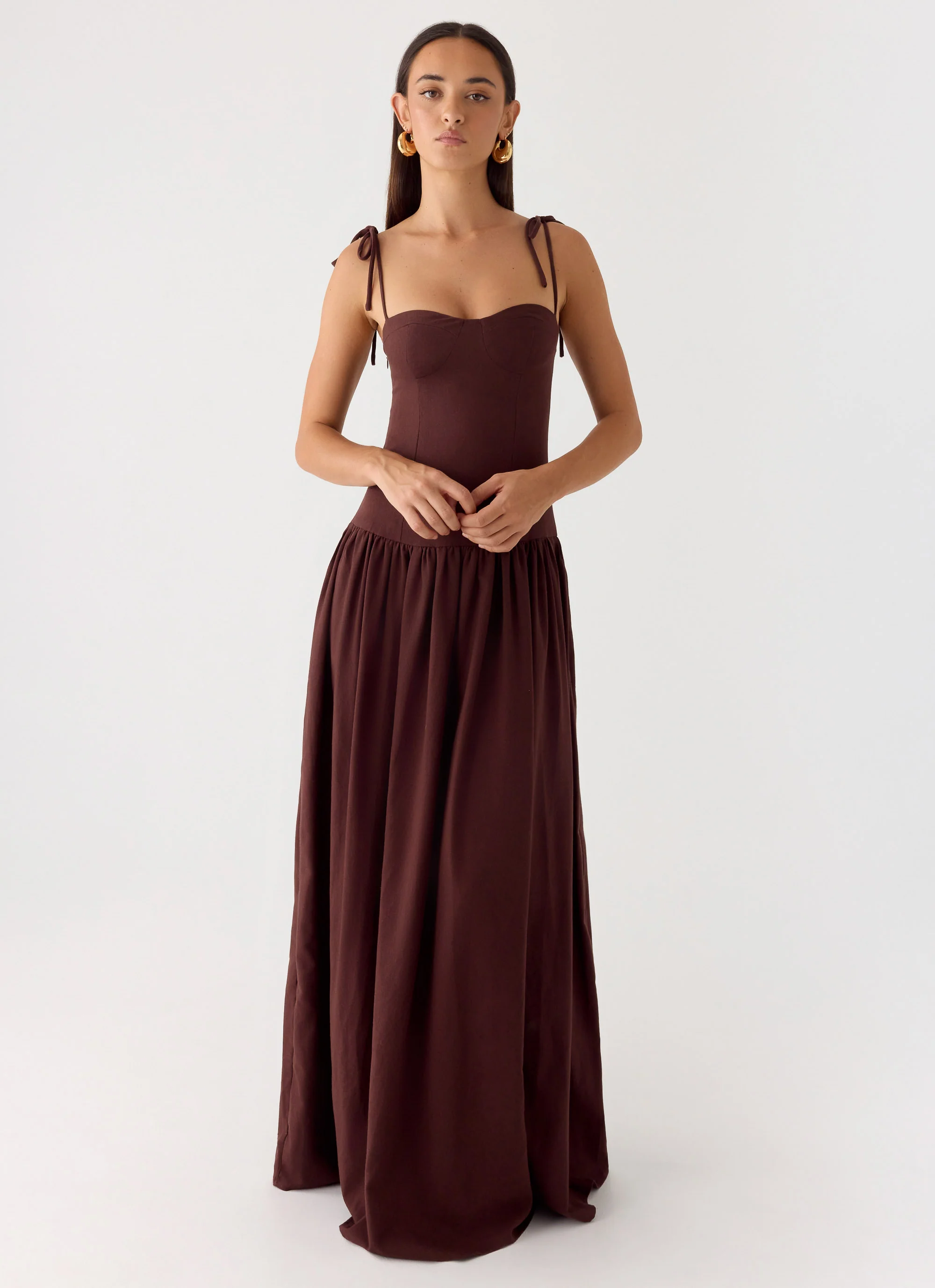 Giovanna Linen Maxi Dress - Chocolate Drizzle - Image 6