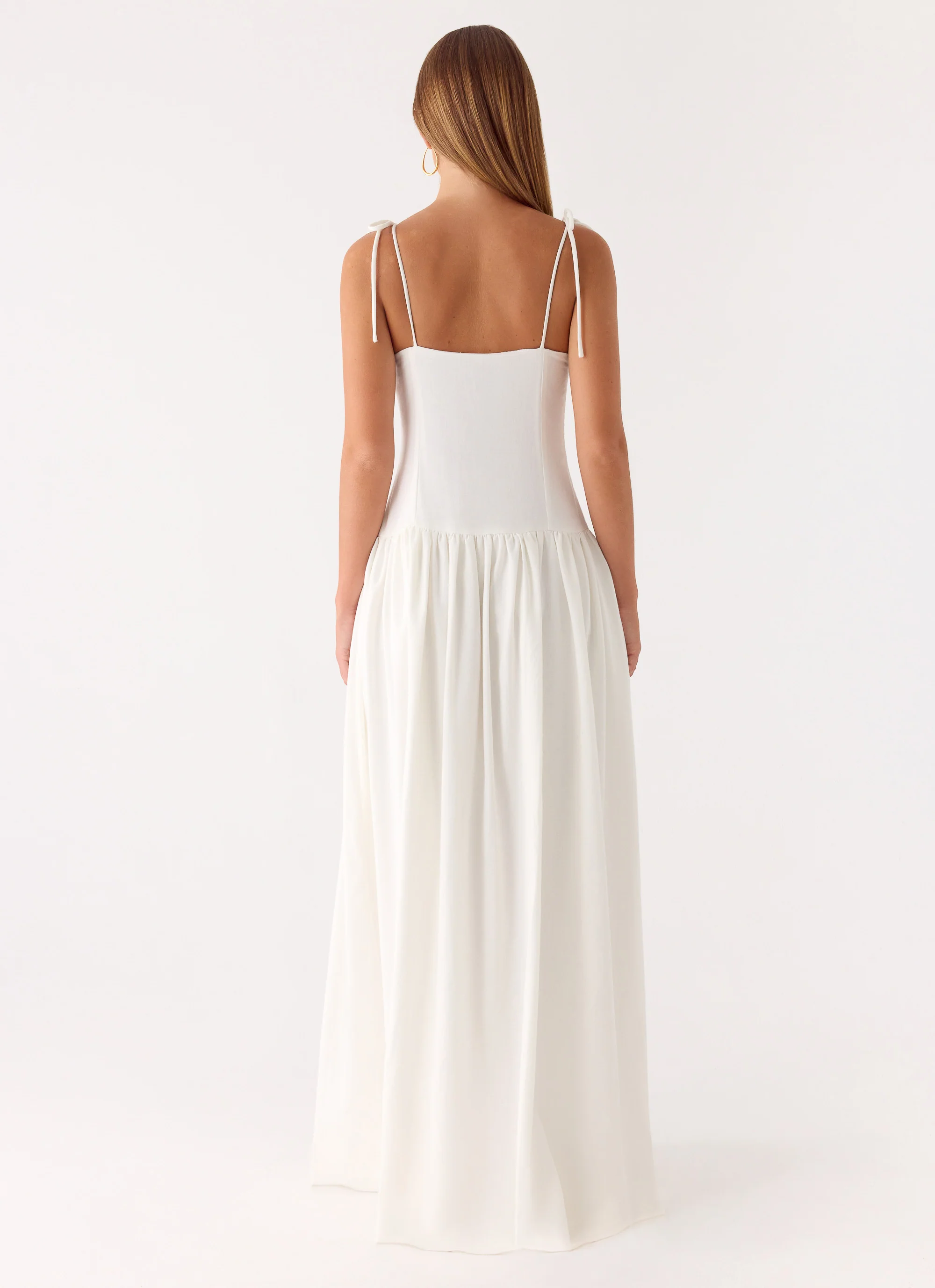 Giovanna Linen Maxi Dress - White - Image 3