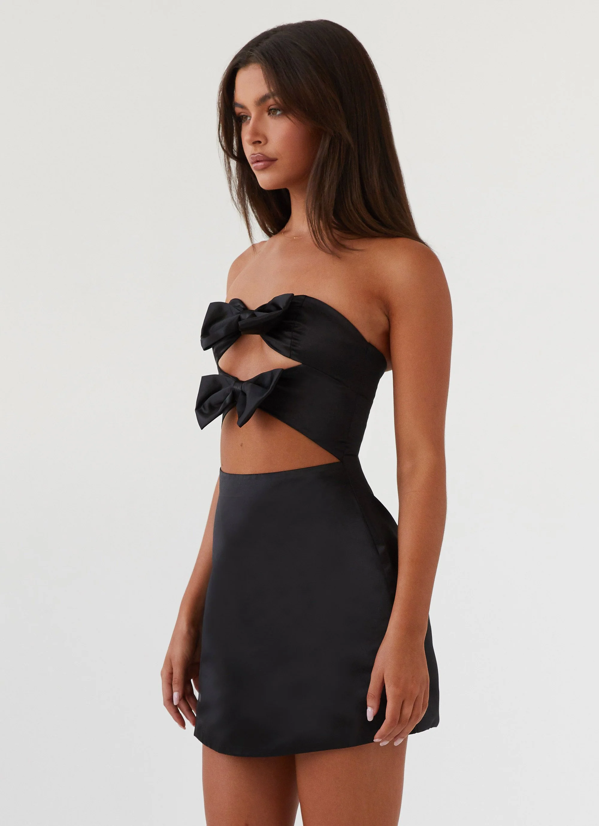 Girl Crush Bow Mini Dress - Black - Image 3