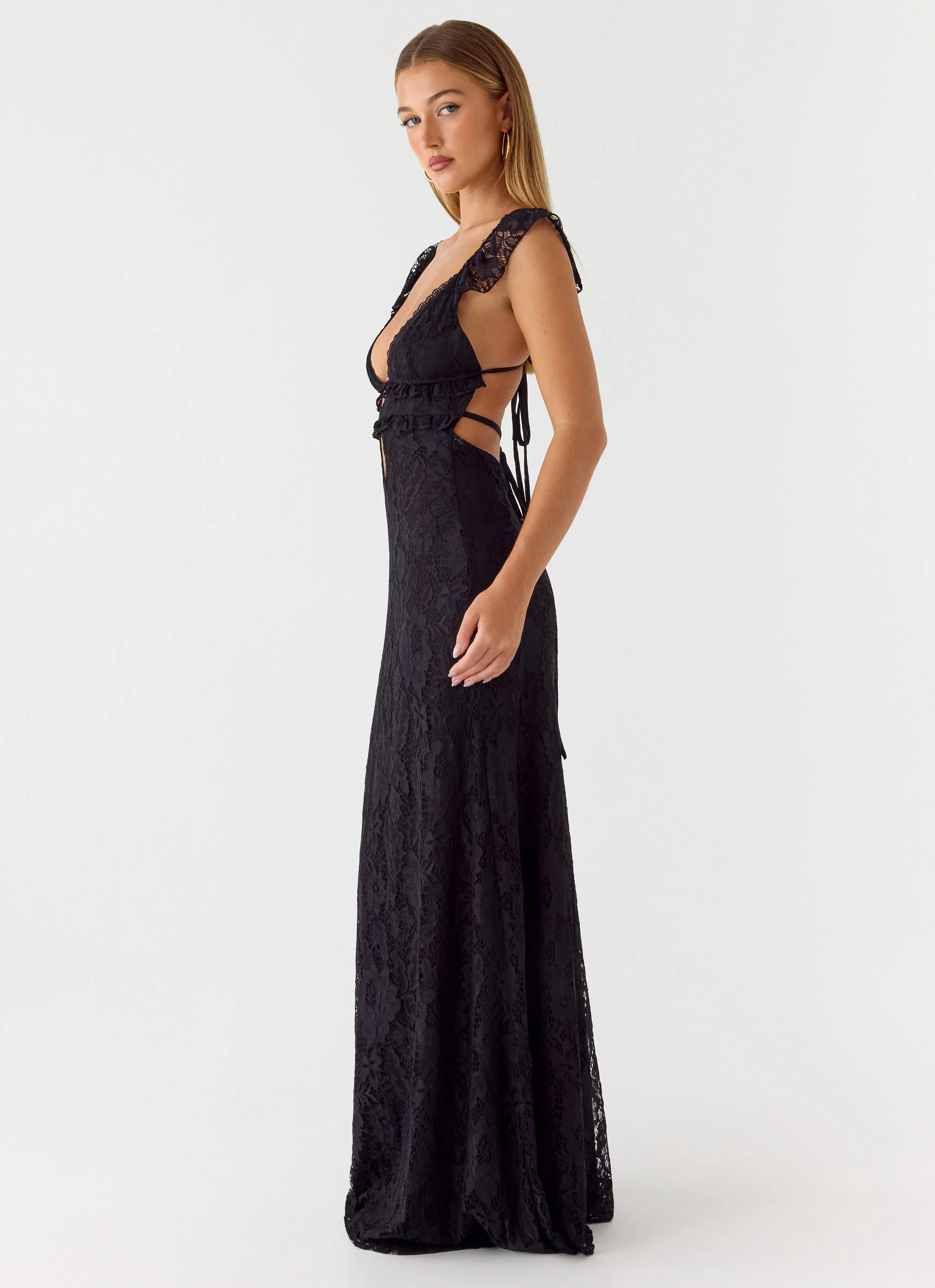Giulia Lace Maxi Dress - Black - Image 6