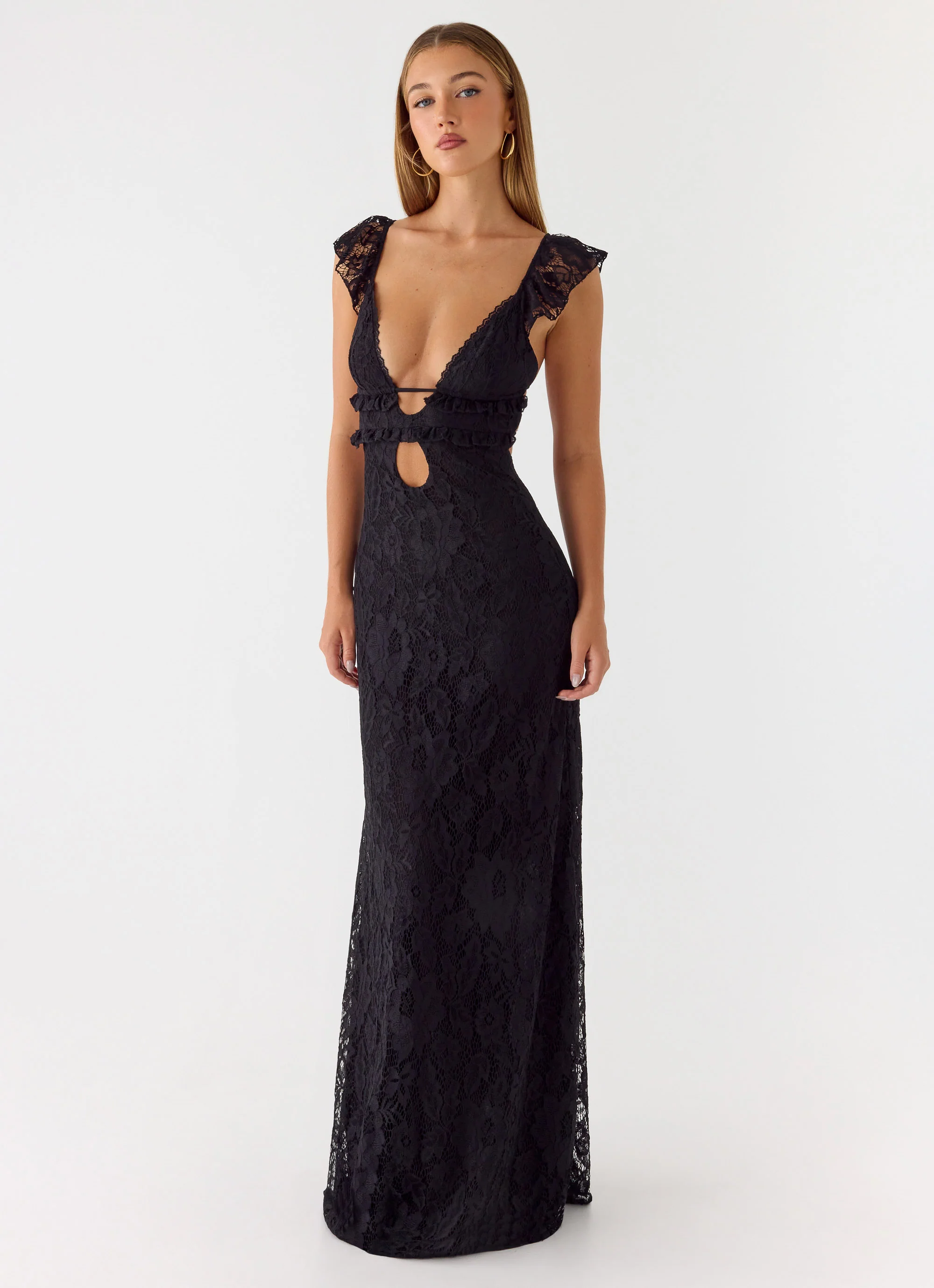 Giulia Lace Maxi Dress - Black - Image 8