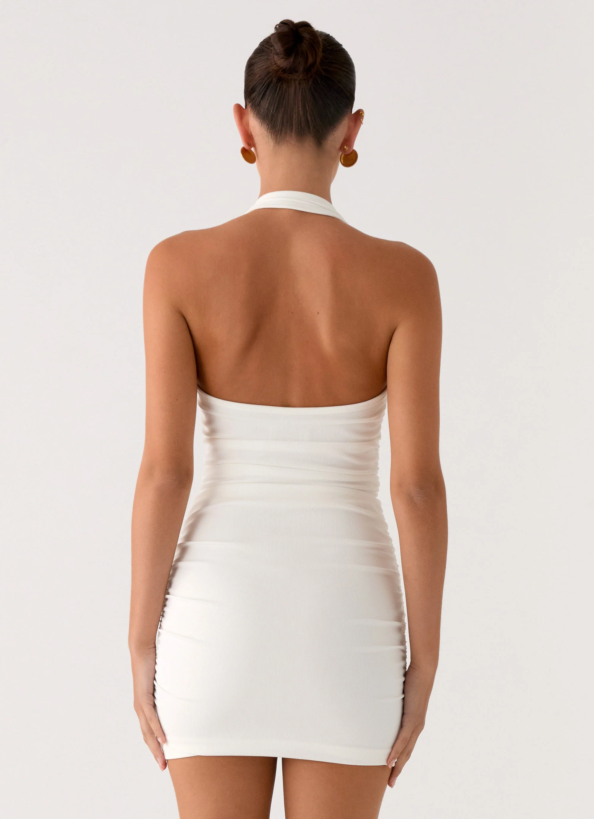 Gloves Up Halter Mini Dress - White - Image 4