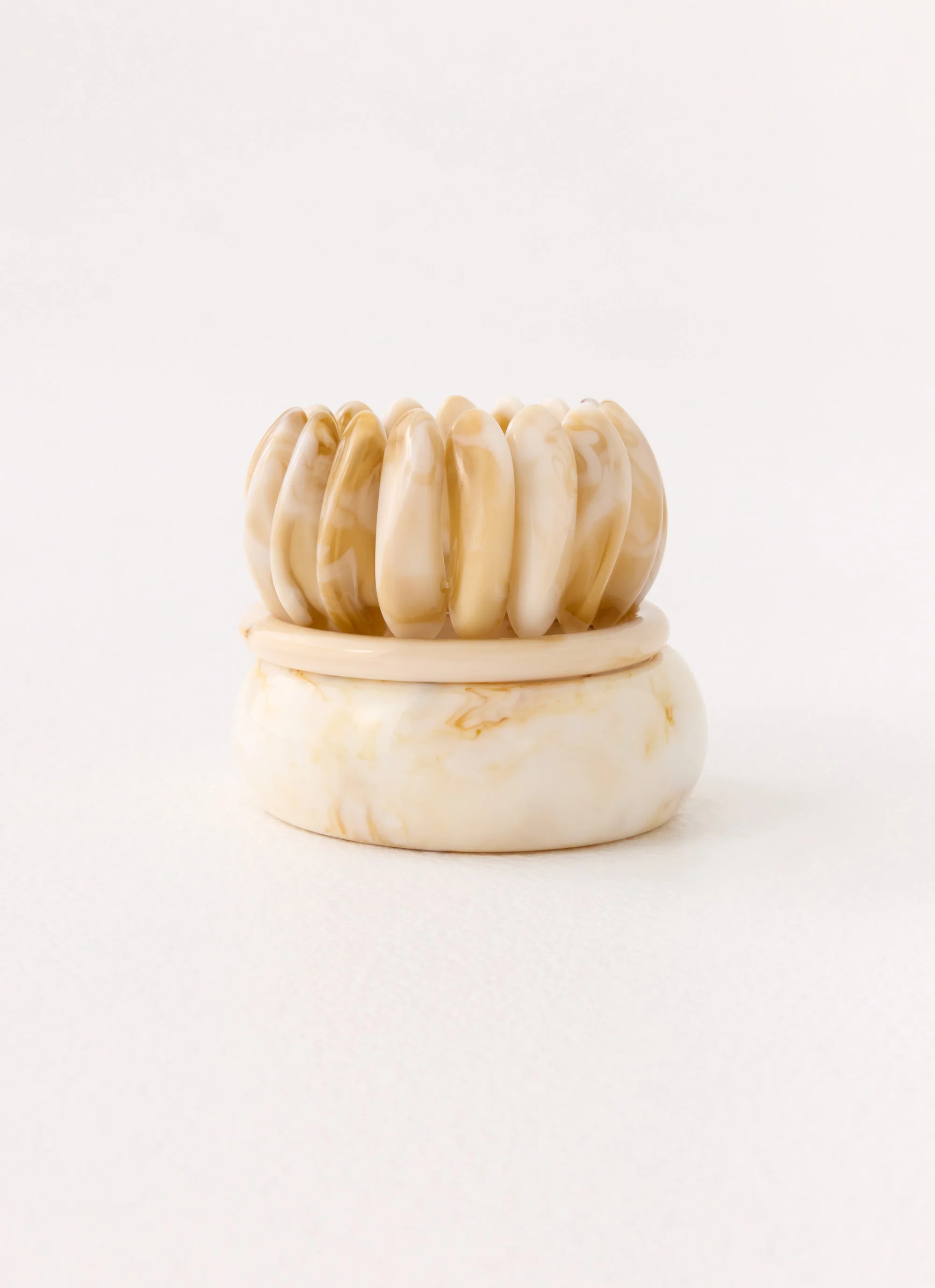 Golden Arc Bangles - Ivory - Image 3