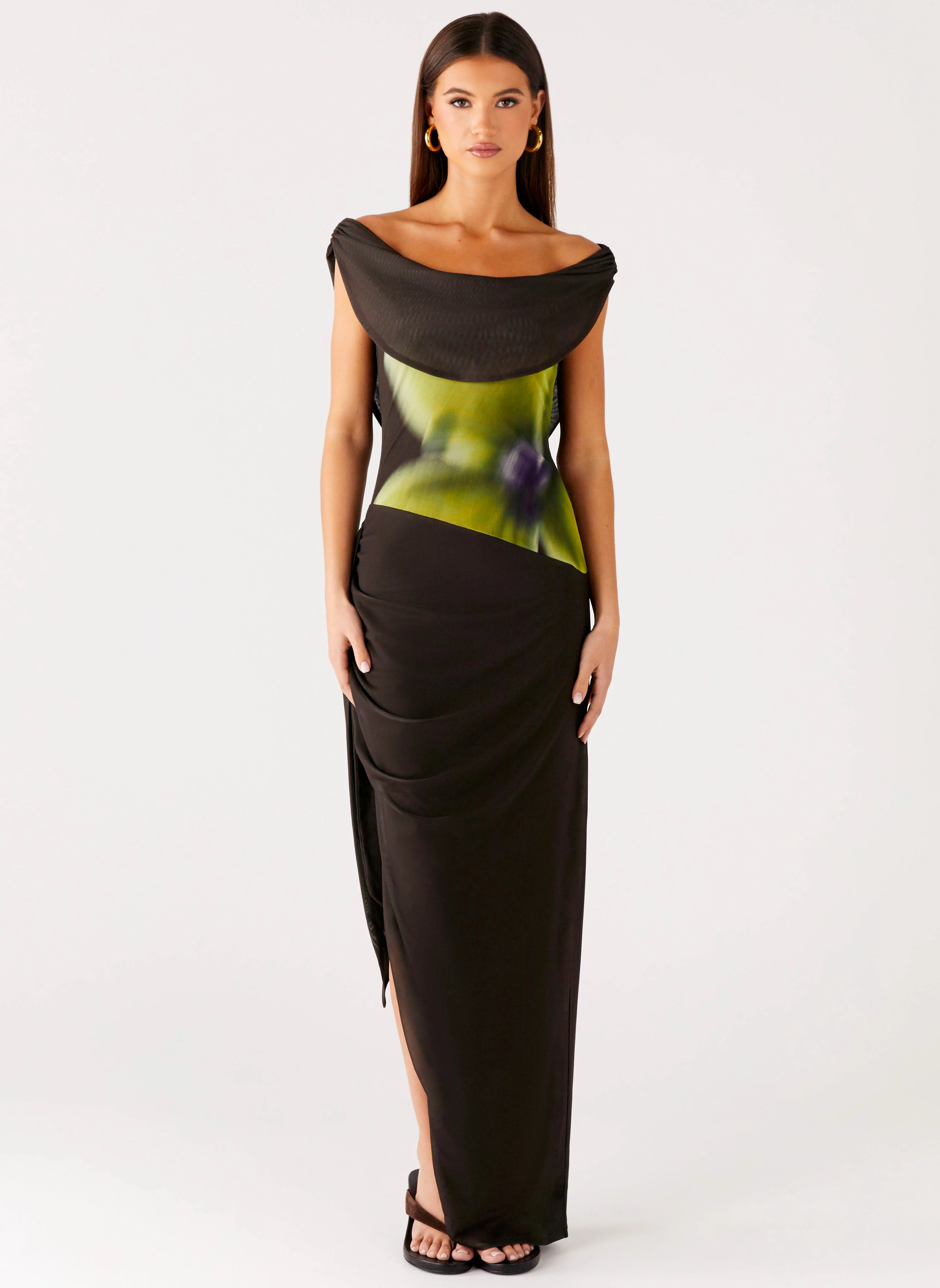 Good Fortune Maxi Dress - Lime Flower - Image 2