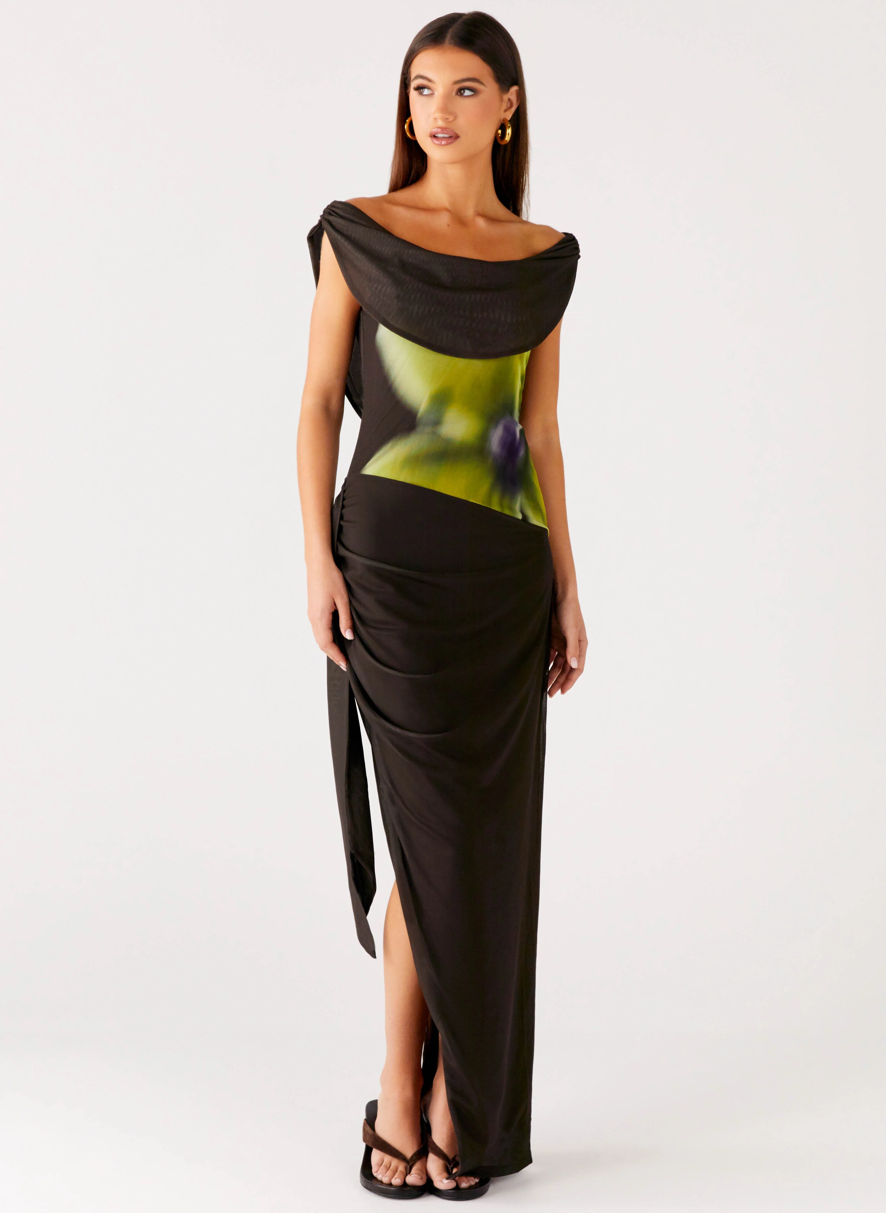 Good Fortune Maxi Dress - Lime Flower - Image 5