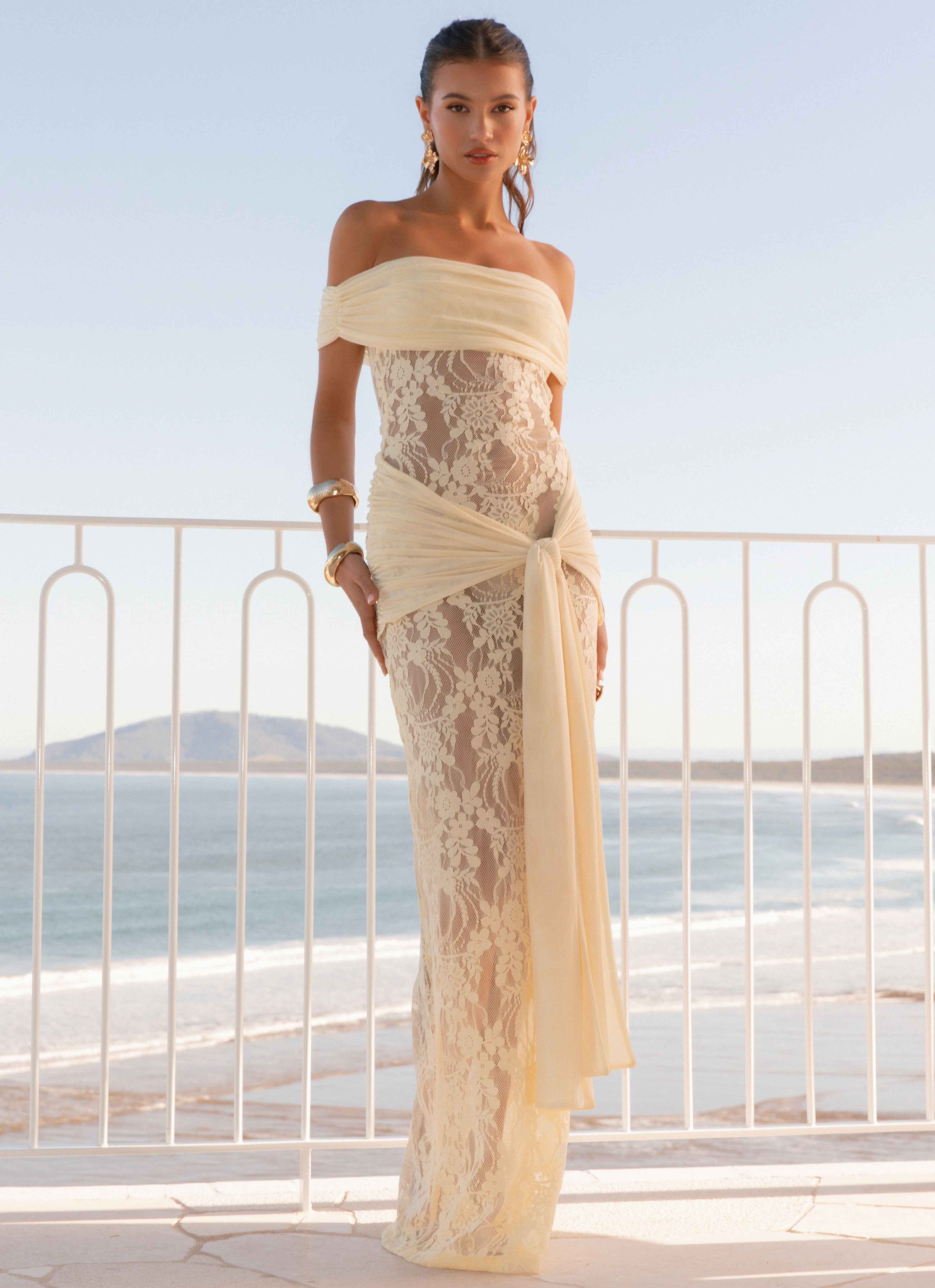 Gracie Twist Maxi Dress - Yellow - Image 2