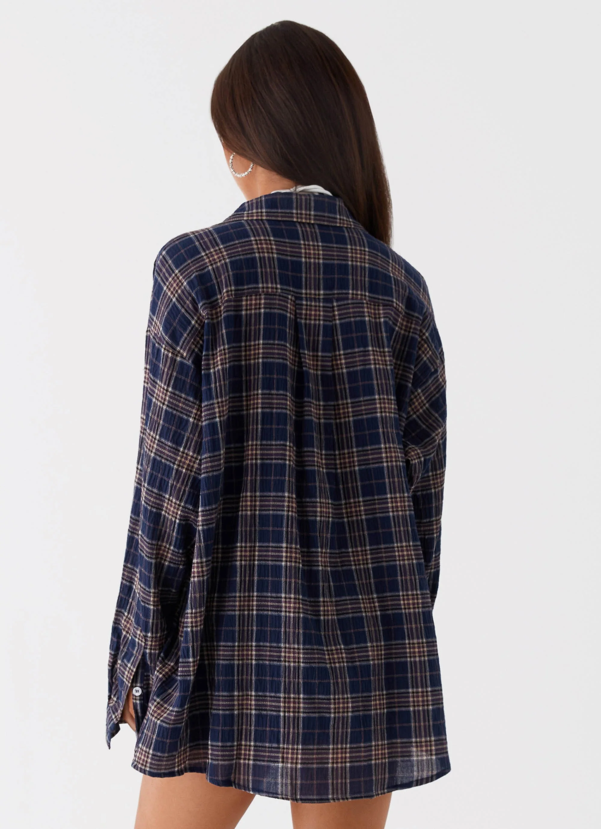 Harley Oversized Shirt - Navy Check - Image 4