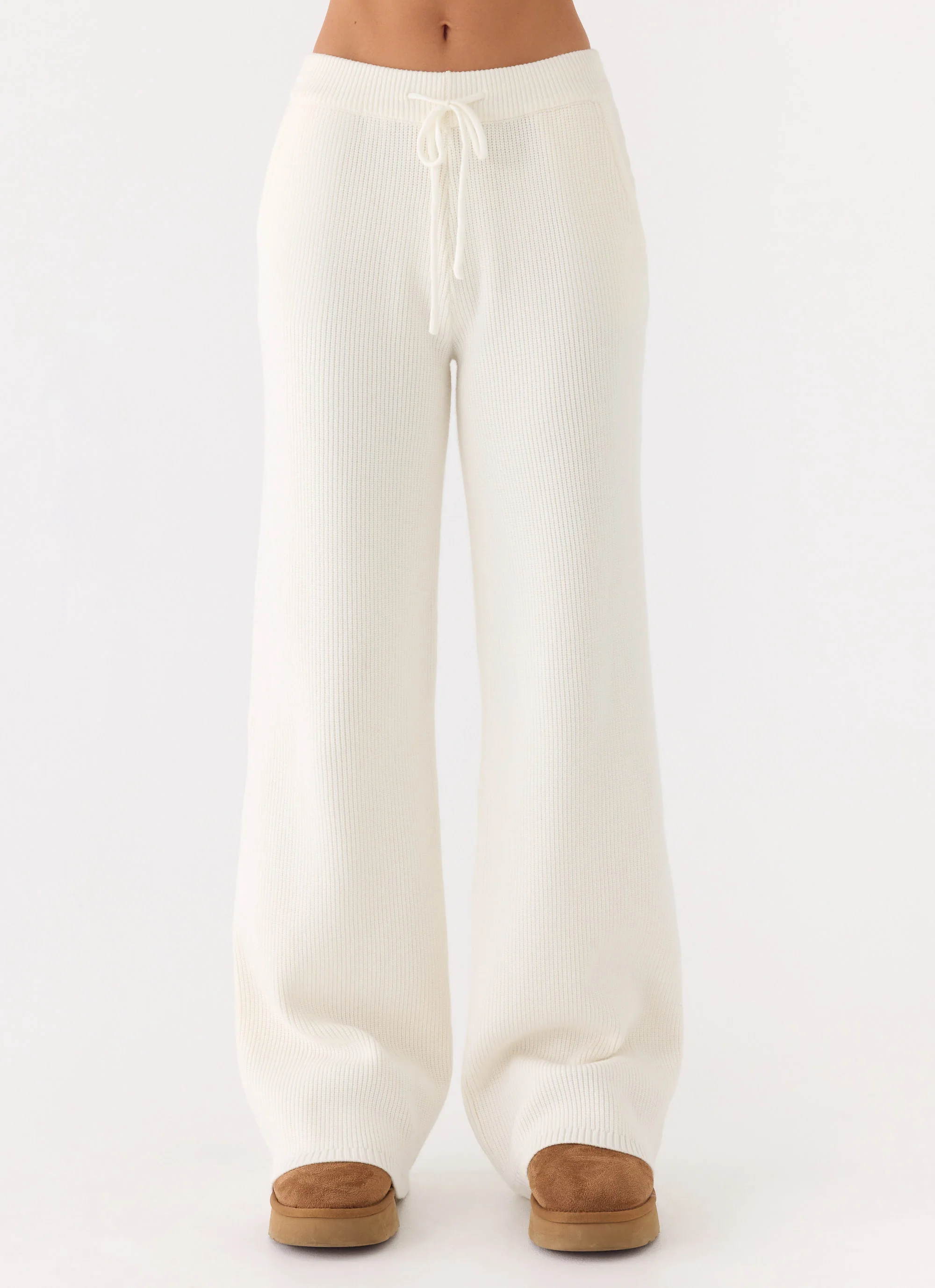 Harrison Low Rise Knit Pants - Ivory