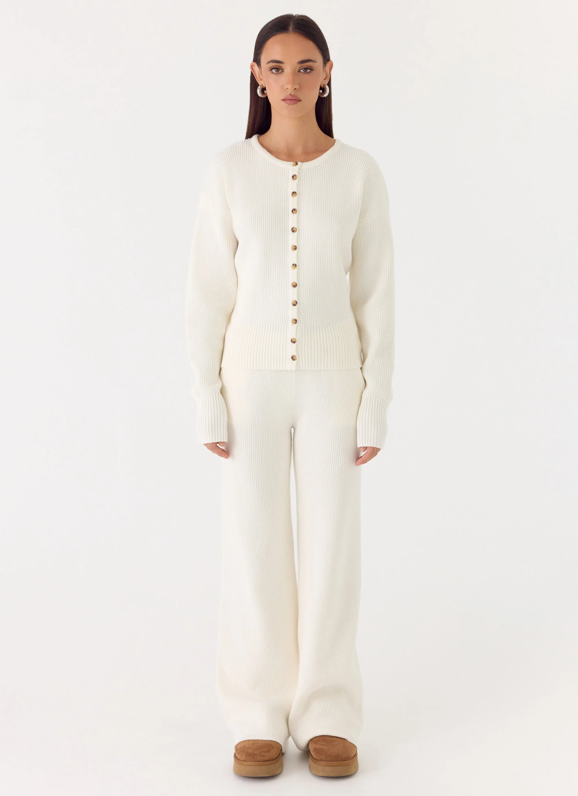 Harrison Low Rise Knit Pants - Ivory - Image 2