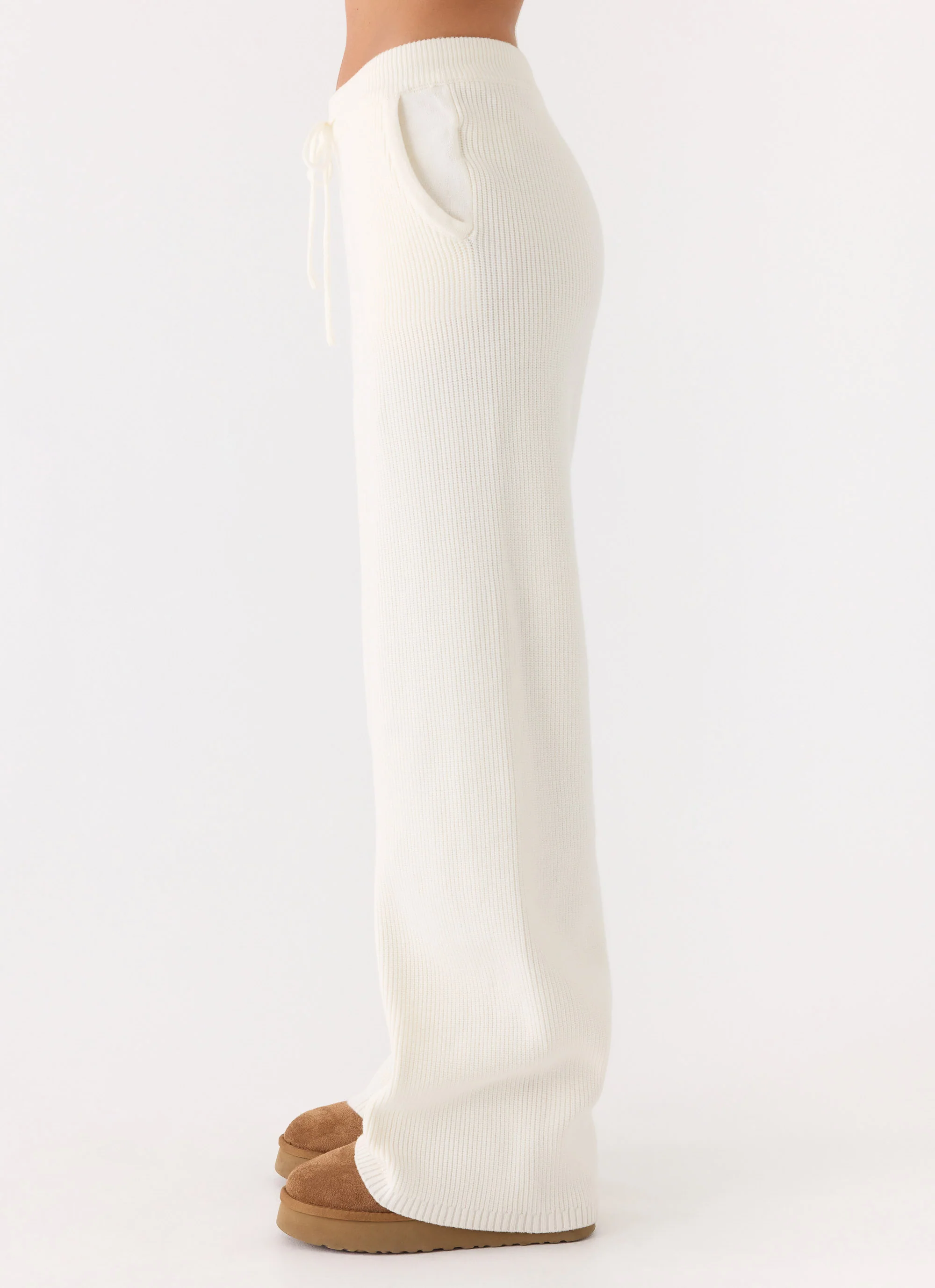 Harrison Low Rise Knit Pants - Ivory - Image 3