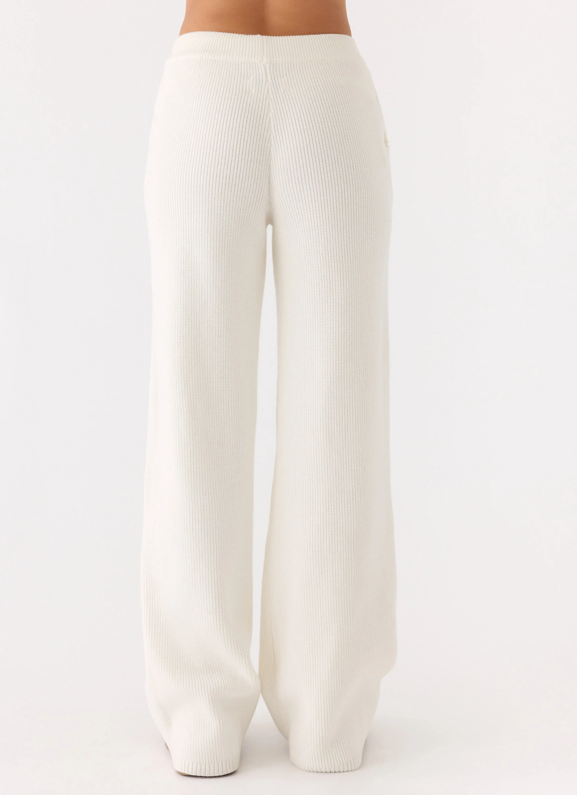 Harrison Low Rise Knit Pants - Ivory - Image 4