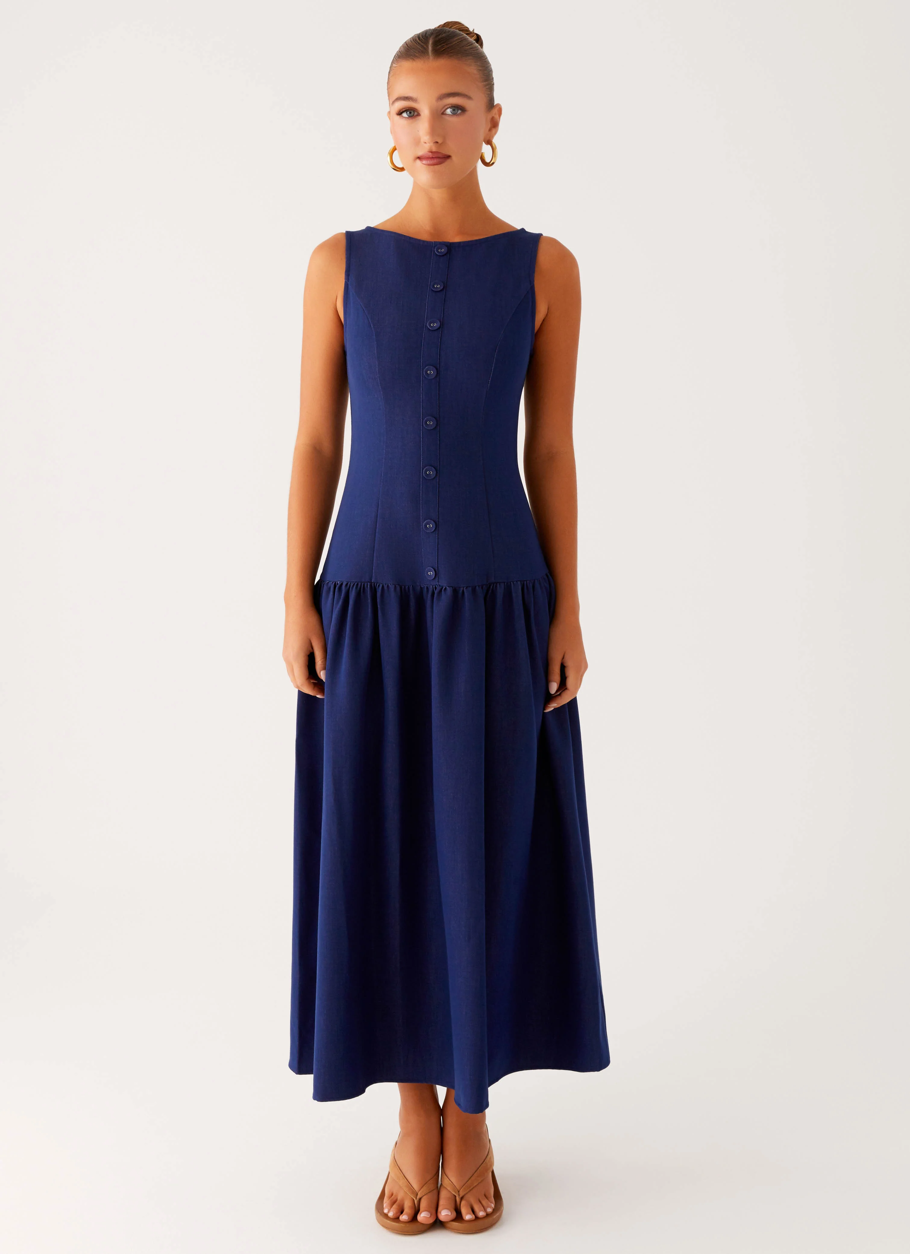 Hayes Denim Midi Dress - Indigo - Image 2