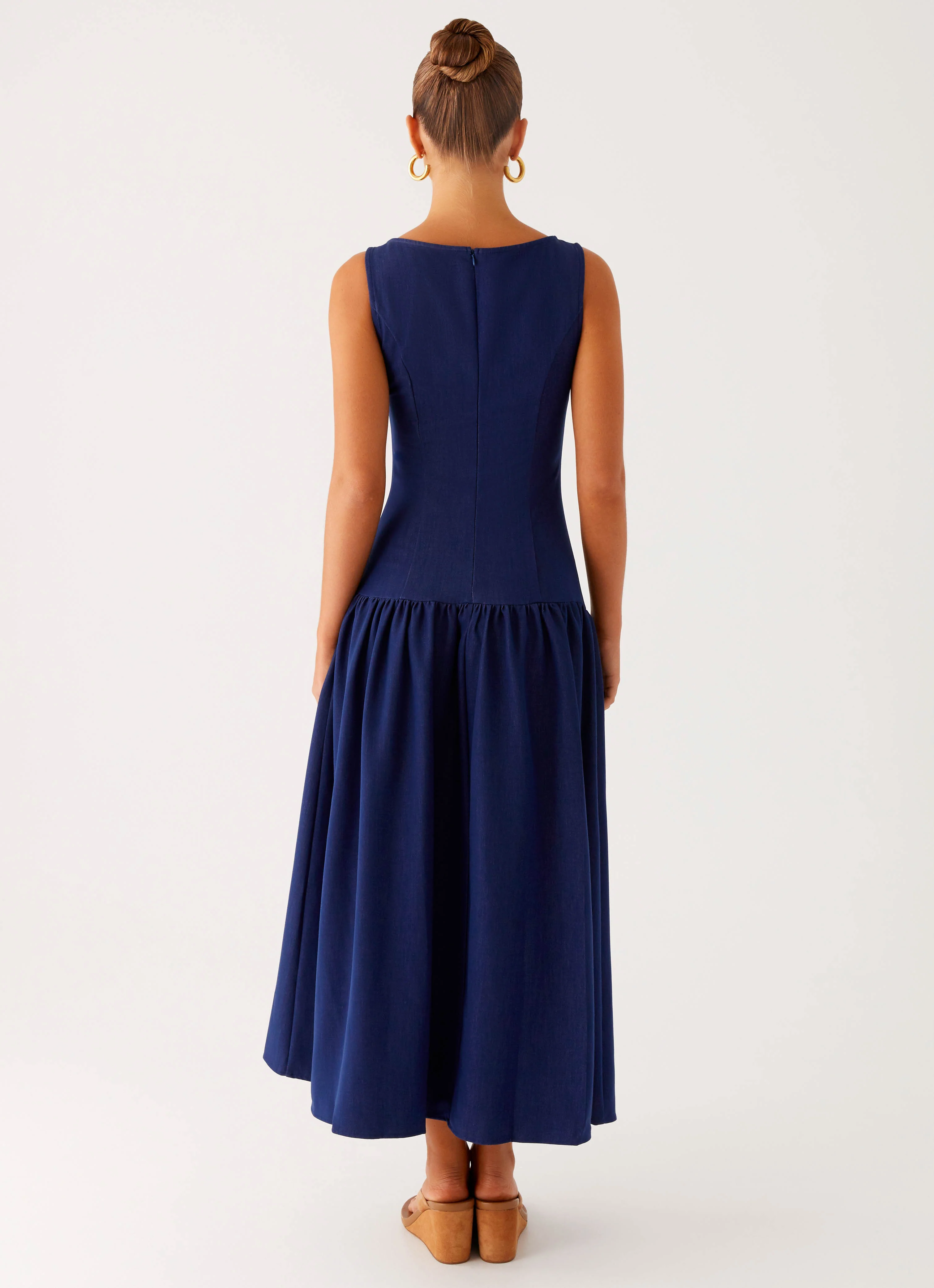 Hayes Denim Midi Dress - Indigo - Image 4