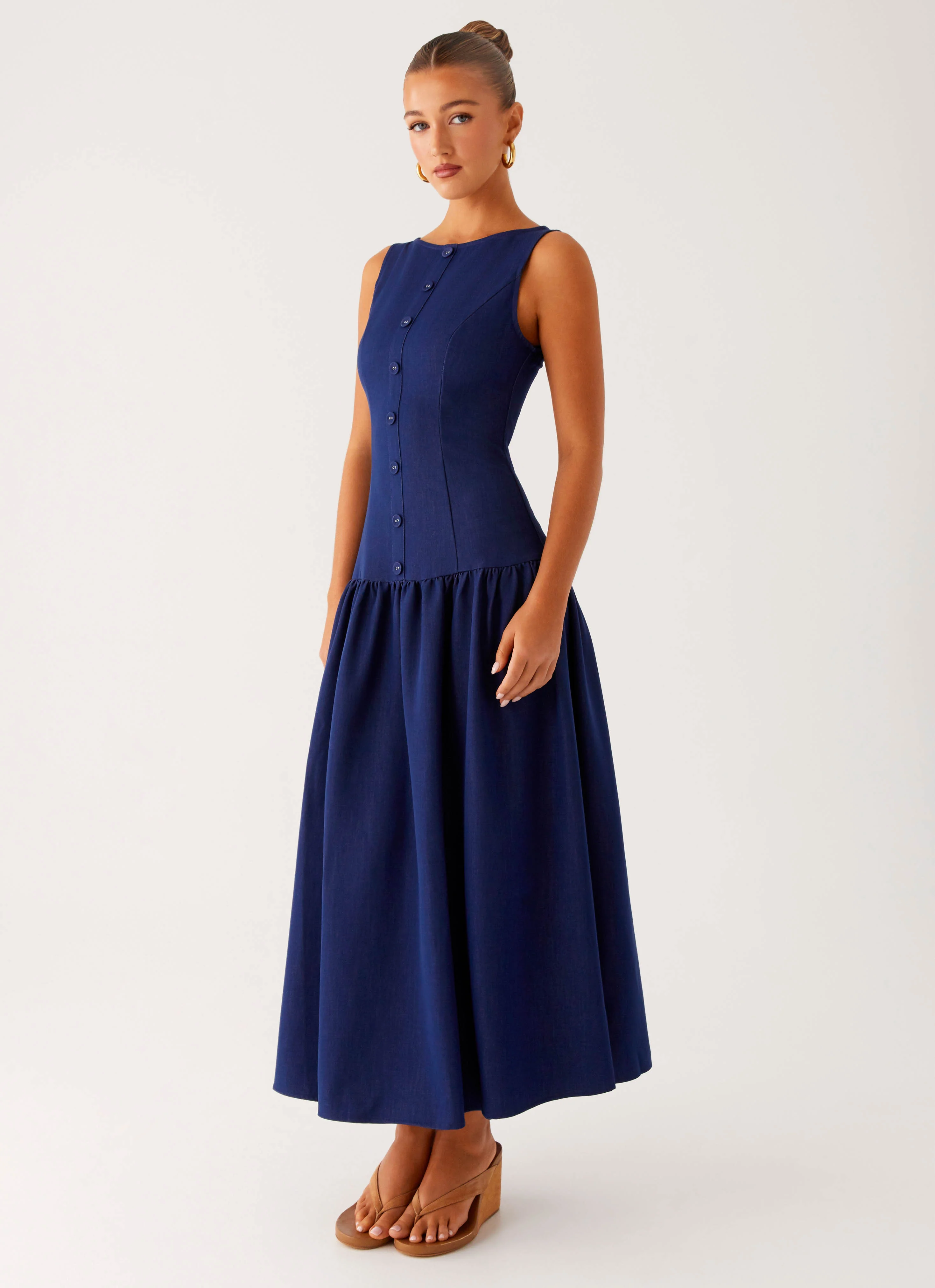Hayes Denim Midi Dress - Indigo - Image 6