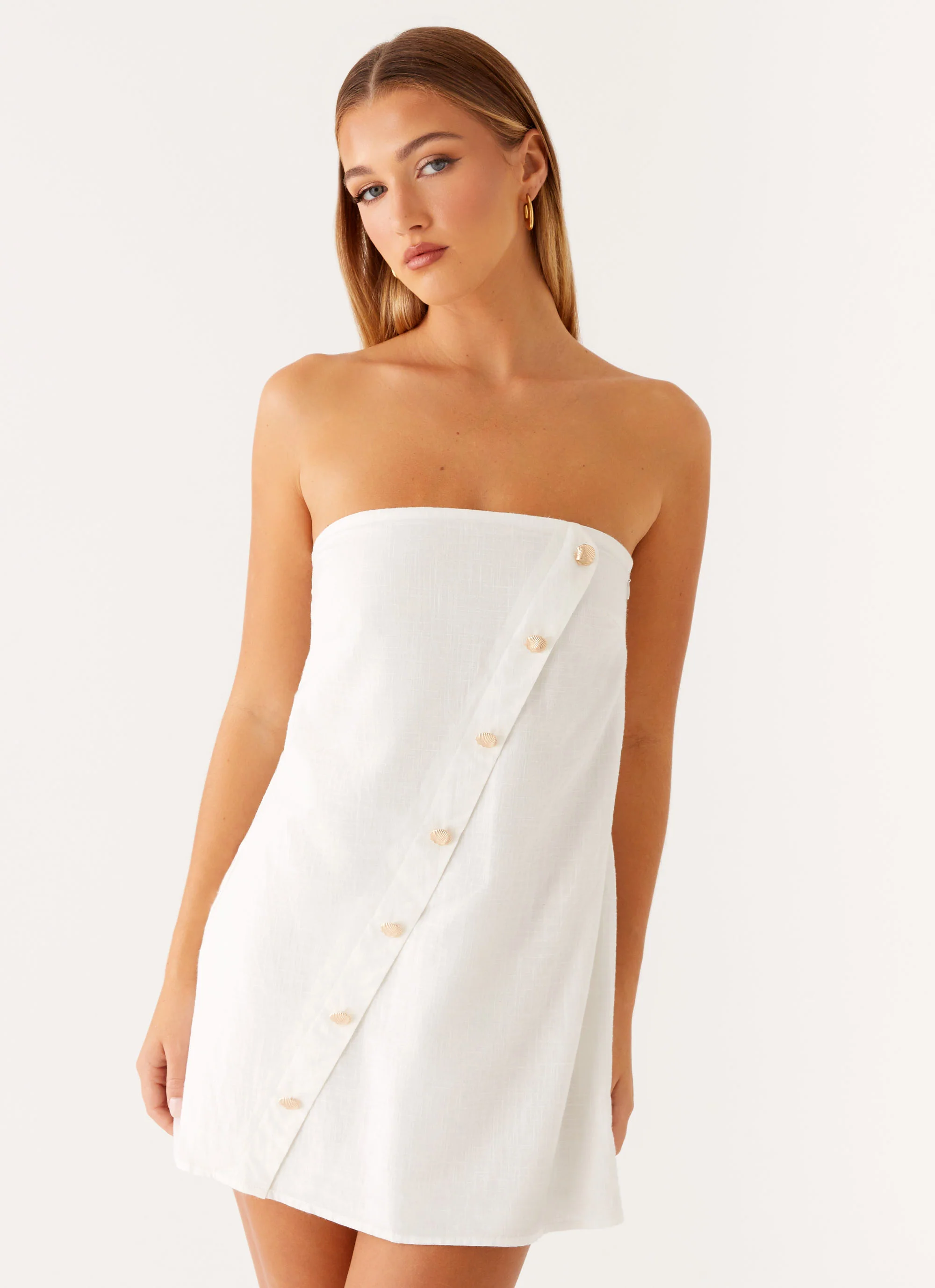 Hazel Mini Dress - White - Image 5