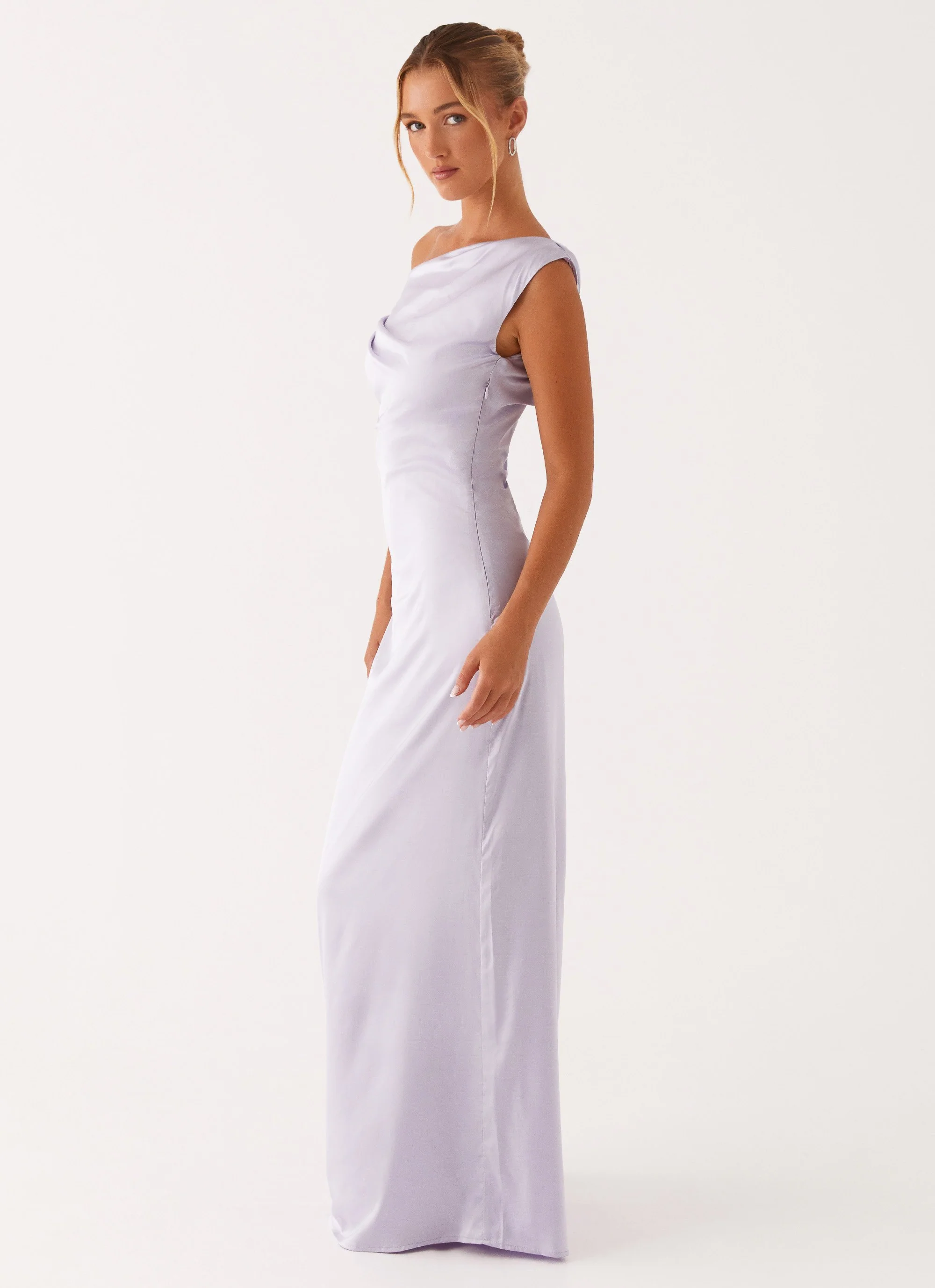 Heart Of Glass Satin Maxi Dress - Lilac - Image 2