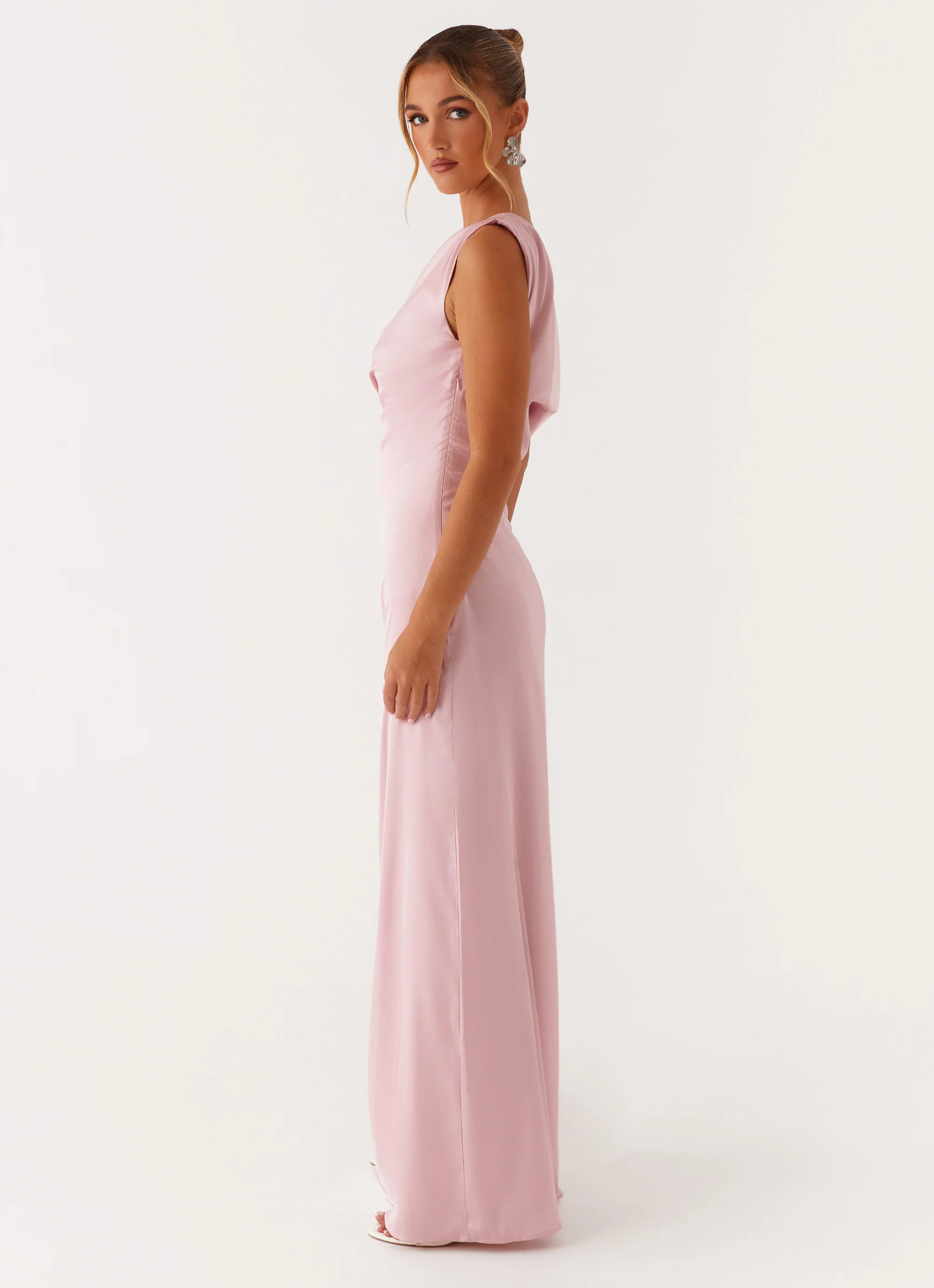 Heart Of Glass Satin Maxi Dress - Pink - Image 2