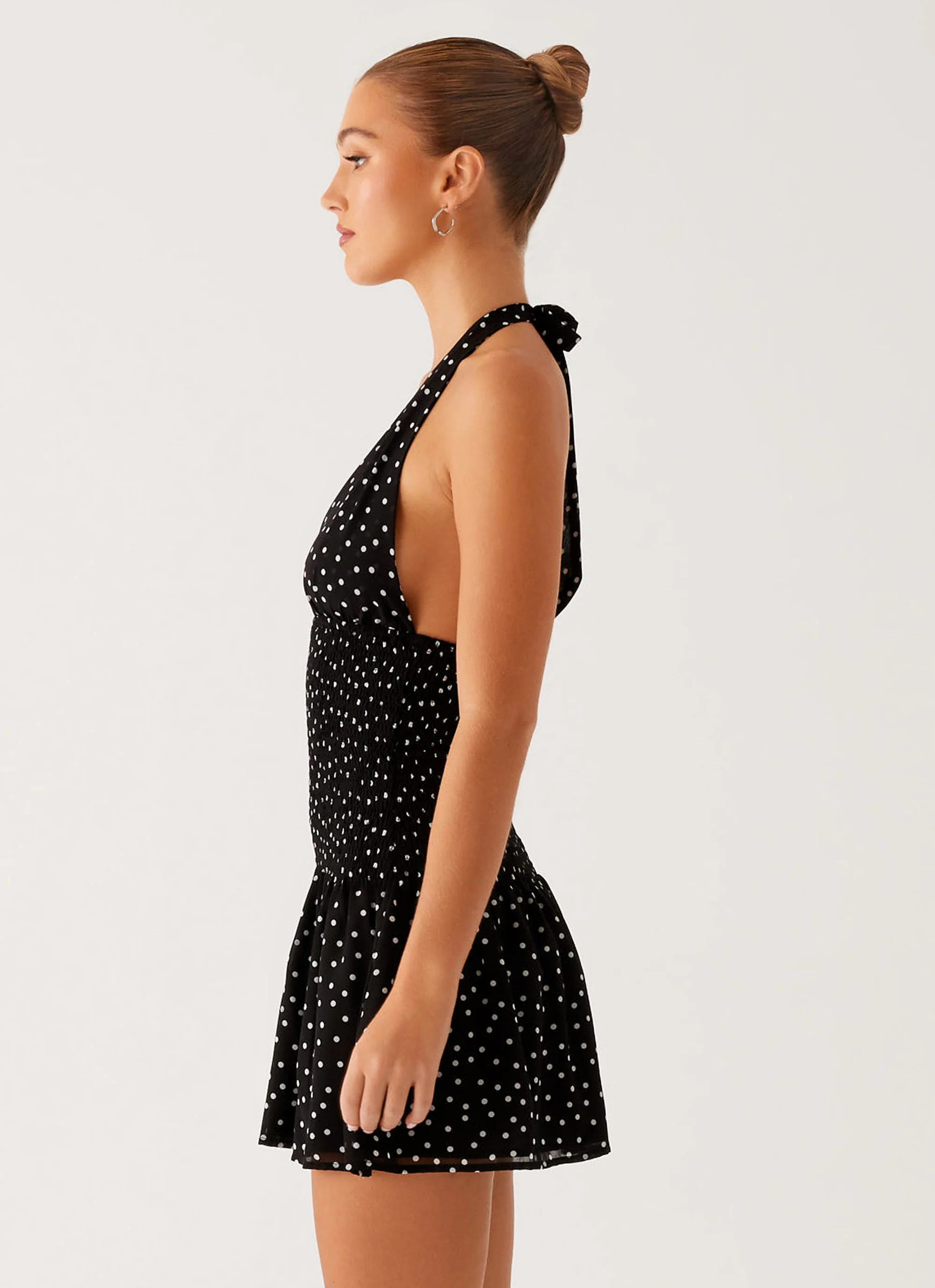 Holden Mini Dress - Black Polka Dot - Image 5