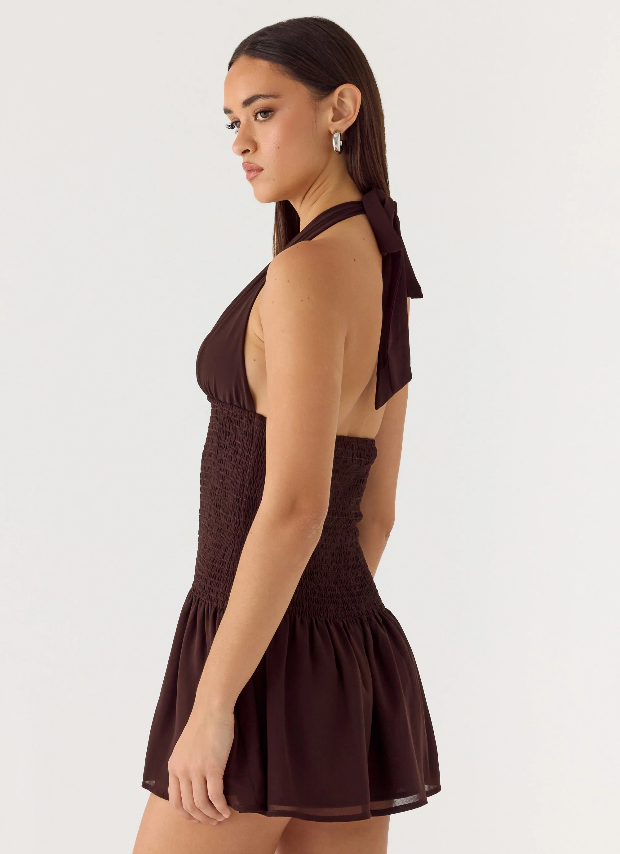 Holden Mini Dress - Chocolate - Image 3