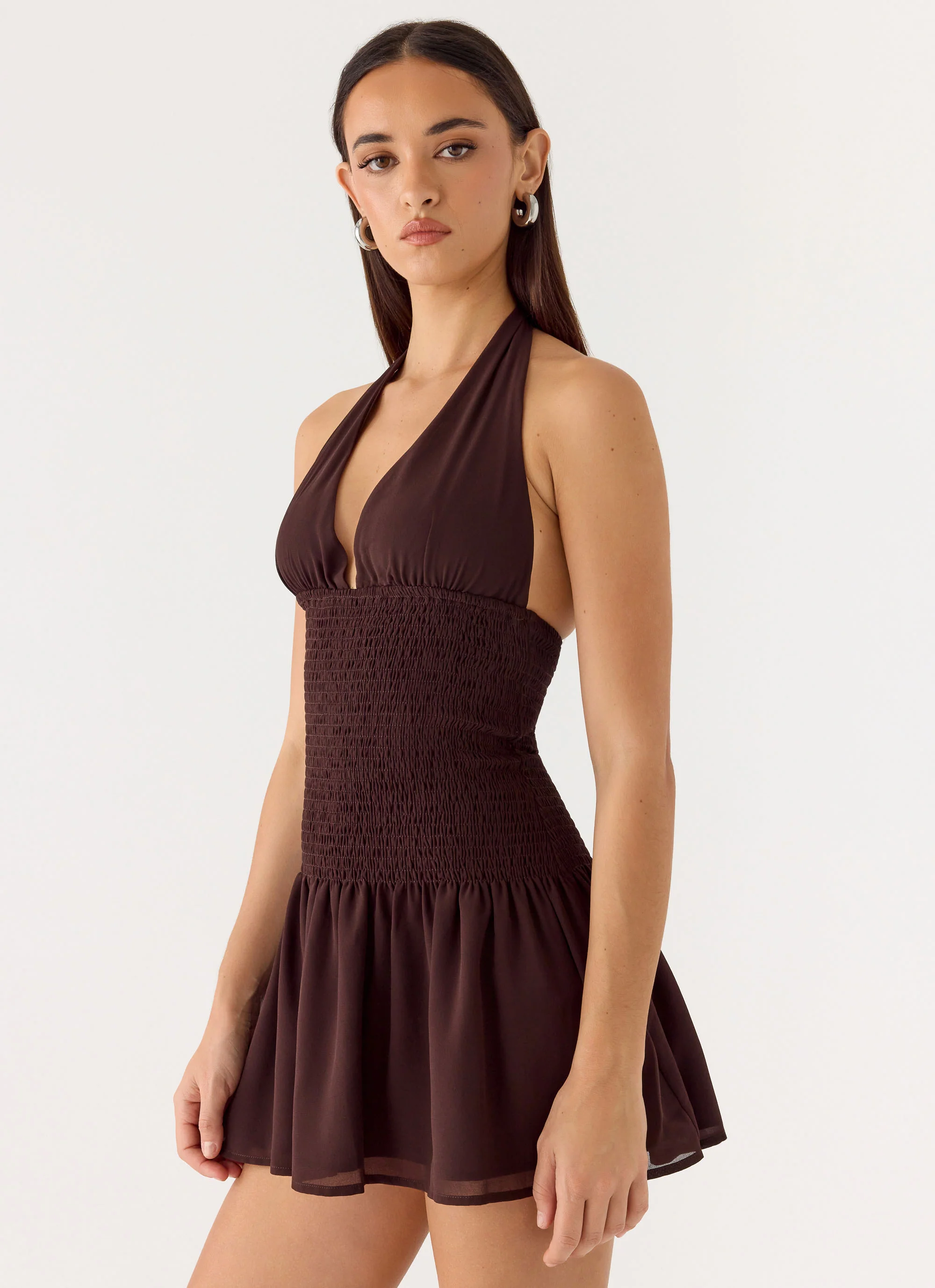 Holden Mini Dress - Chocolate - Image 5