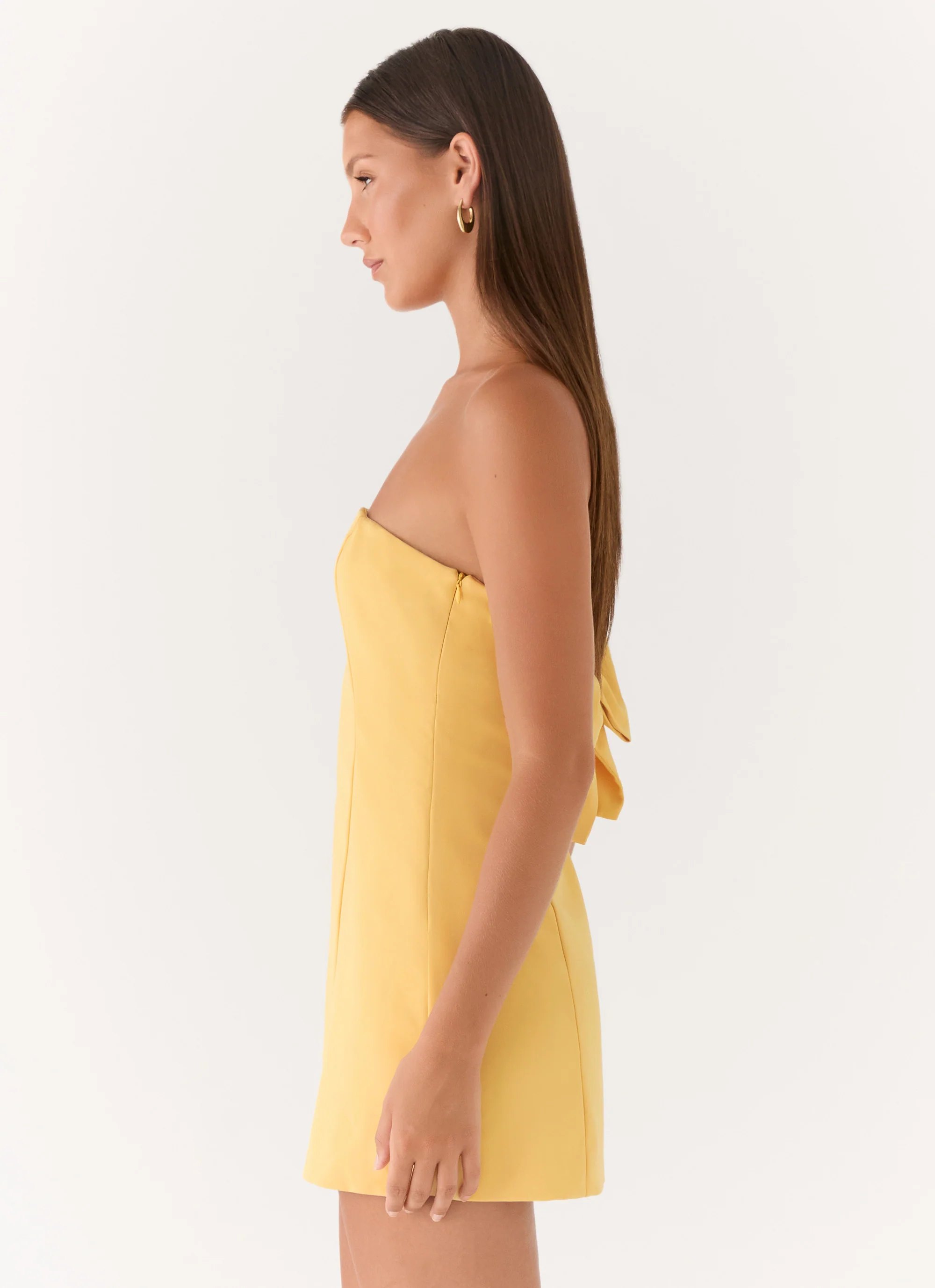 Honey Bow Mini Dress - Yellow - Image 3