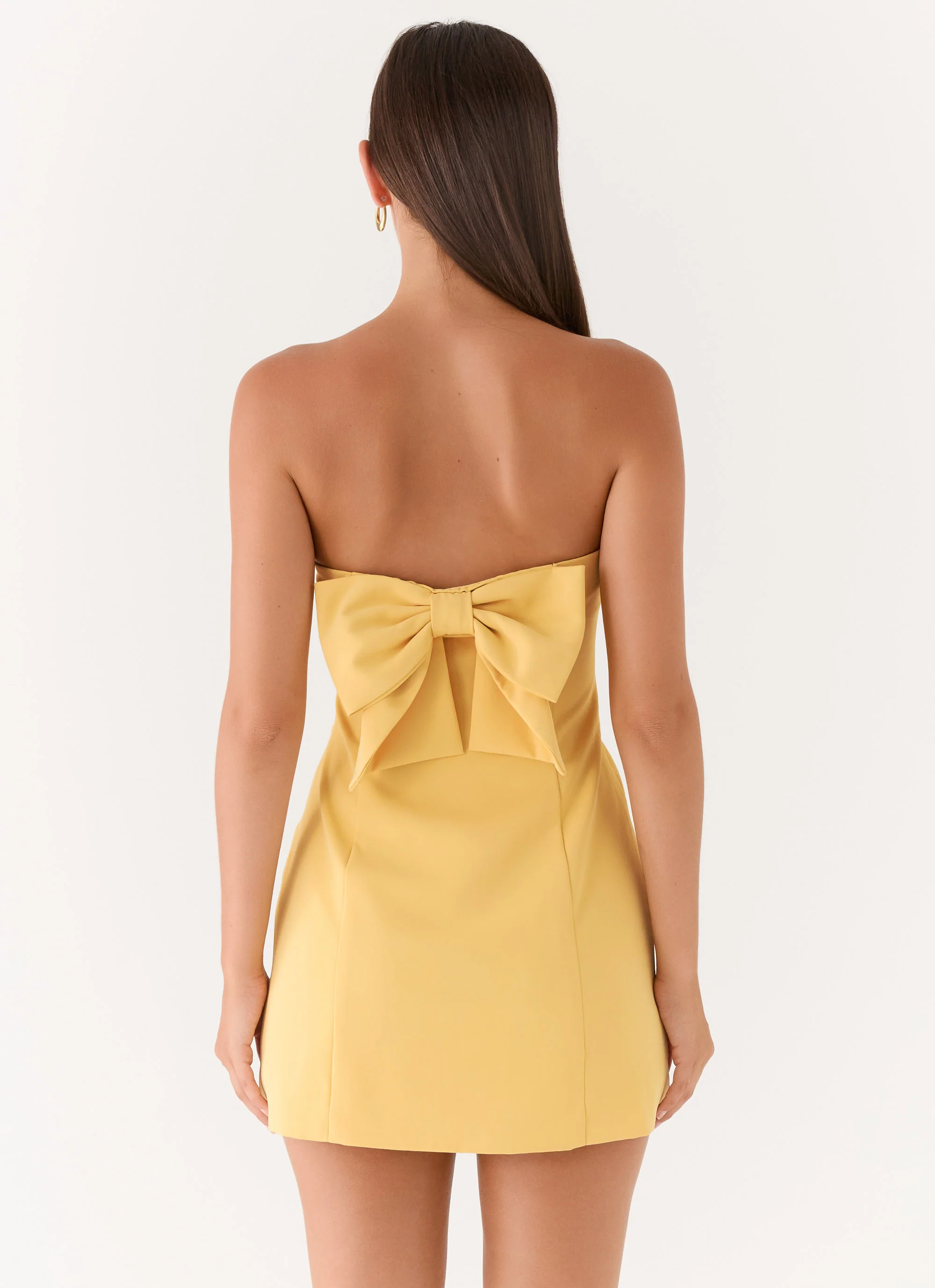 Honey Bow Mini Dress - Yellow - Image 4