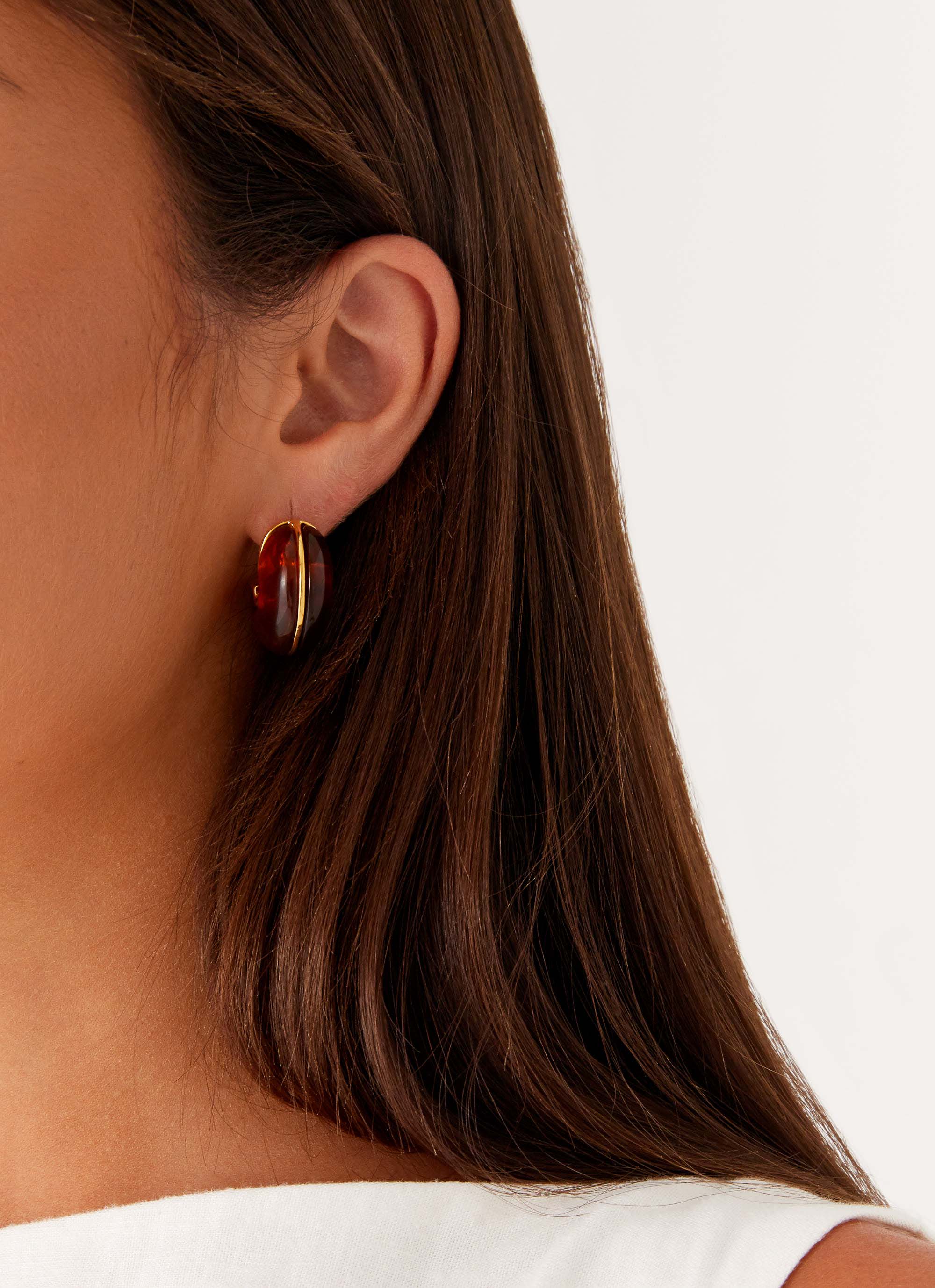 Hugo Earrings - Brown - Image 2