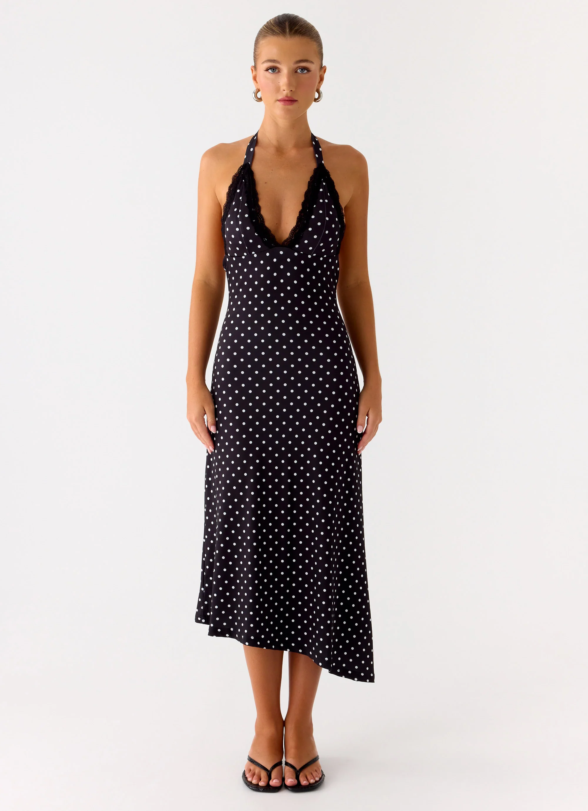 Illuminate Halter Midi Dress - Black Polkadot - Image 3
