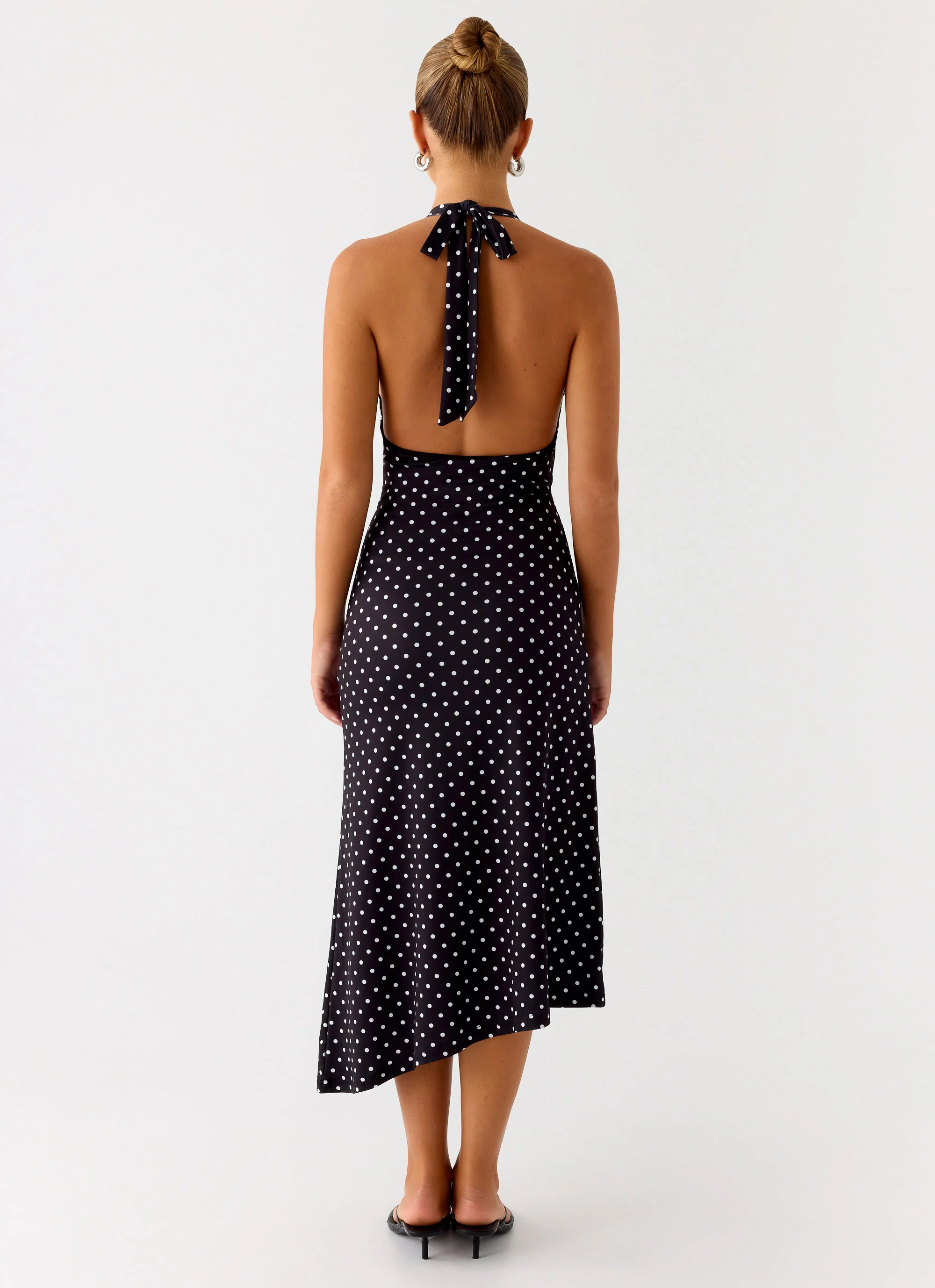 Illuminate Halter Midi Dress - Black Polkadot - Image 5