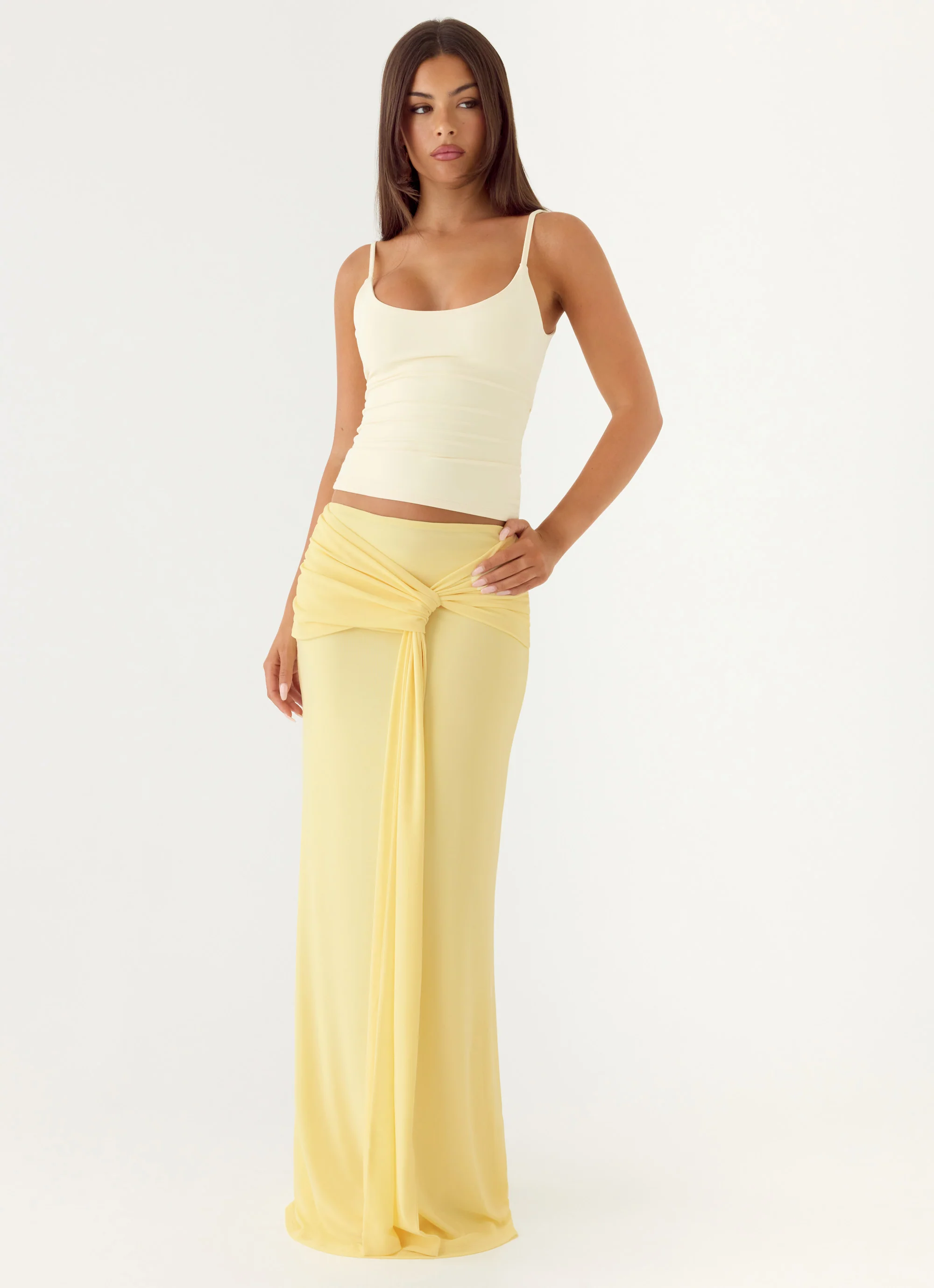 In Destiny Wrap Maxi Skirt - Yellow - Image 5