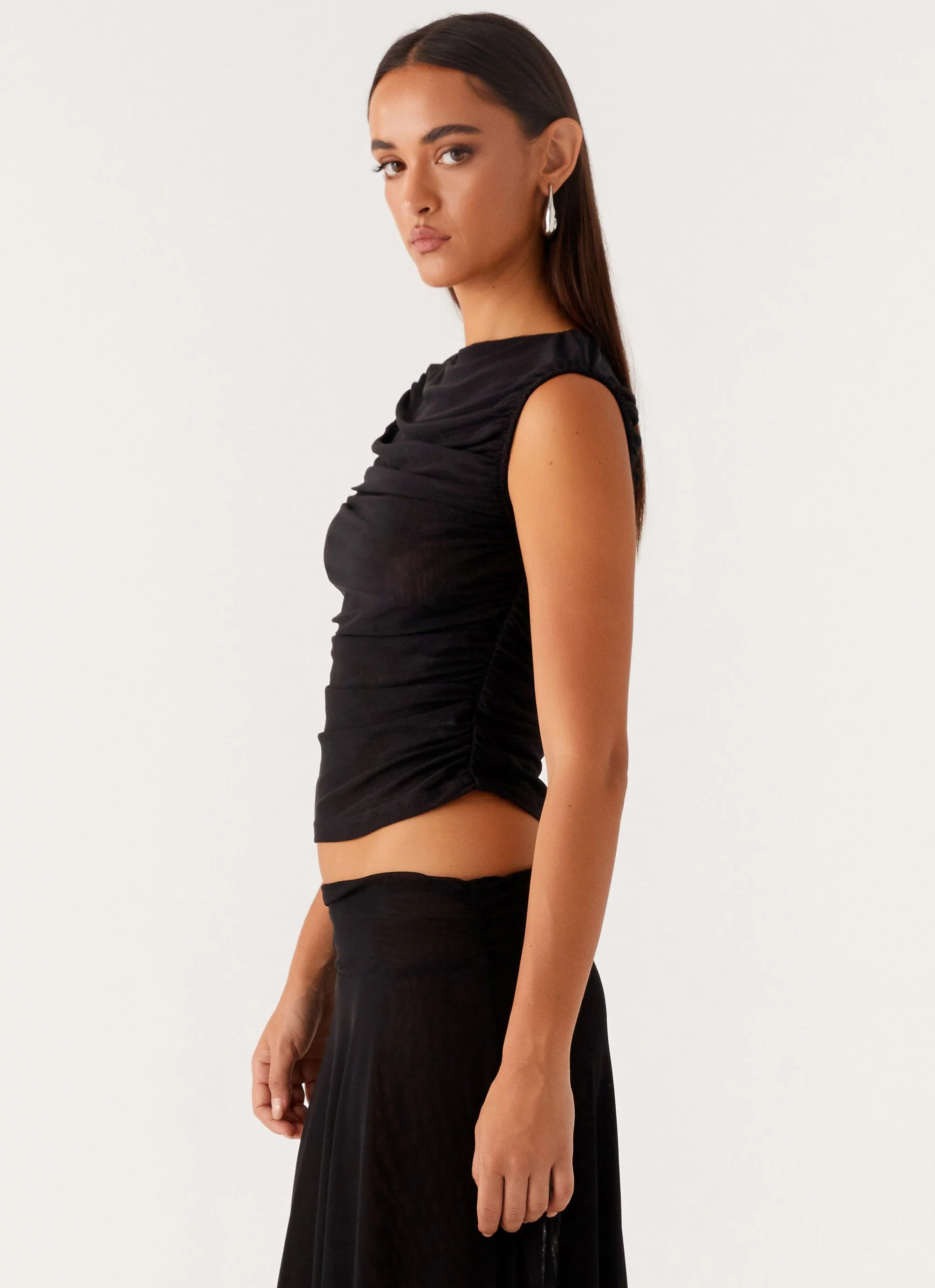 In The Atmosphere Mesh Top - Black - Image 3