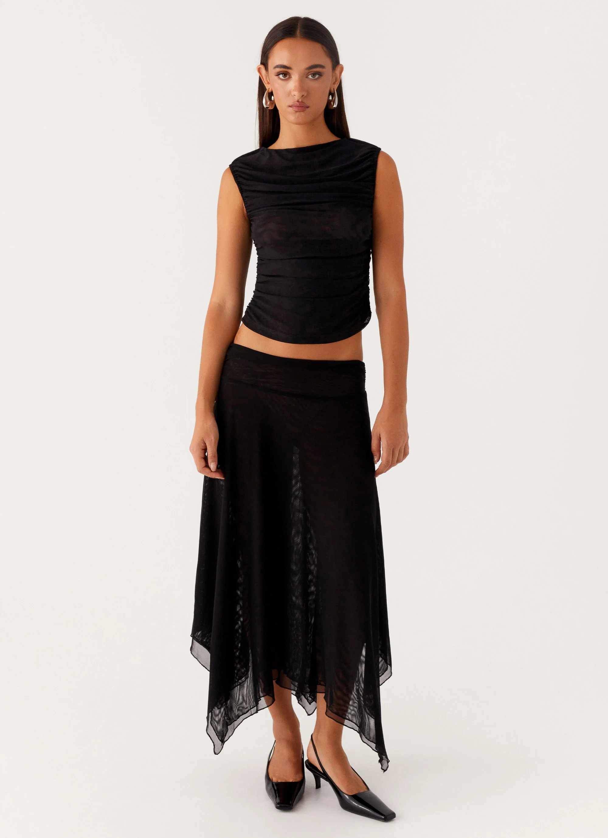 In The Atmosphere Mesh Top - Black - Image 5