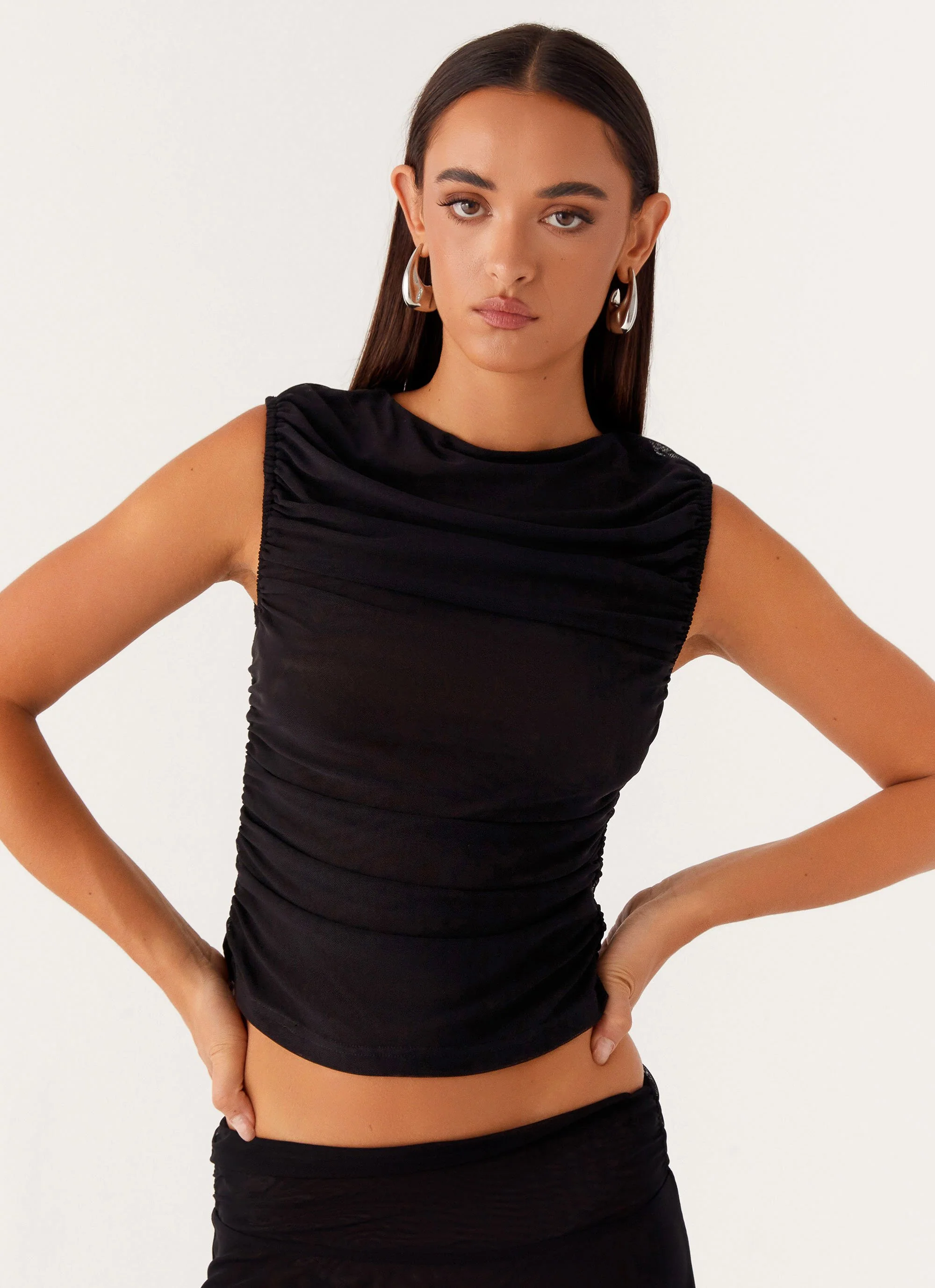 In The Atmosphere Mesh Top - Black - Image 6