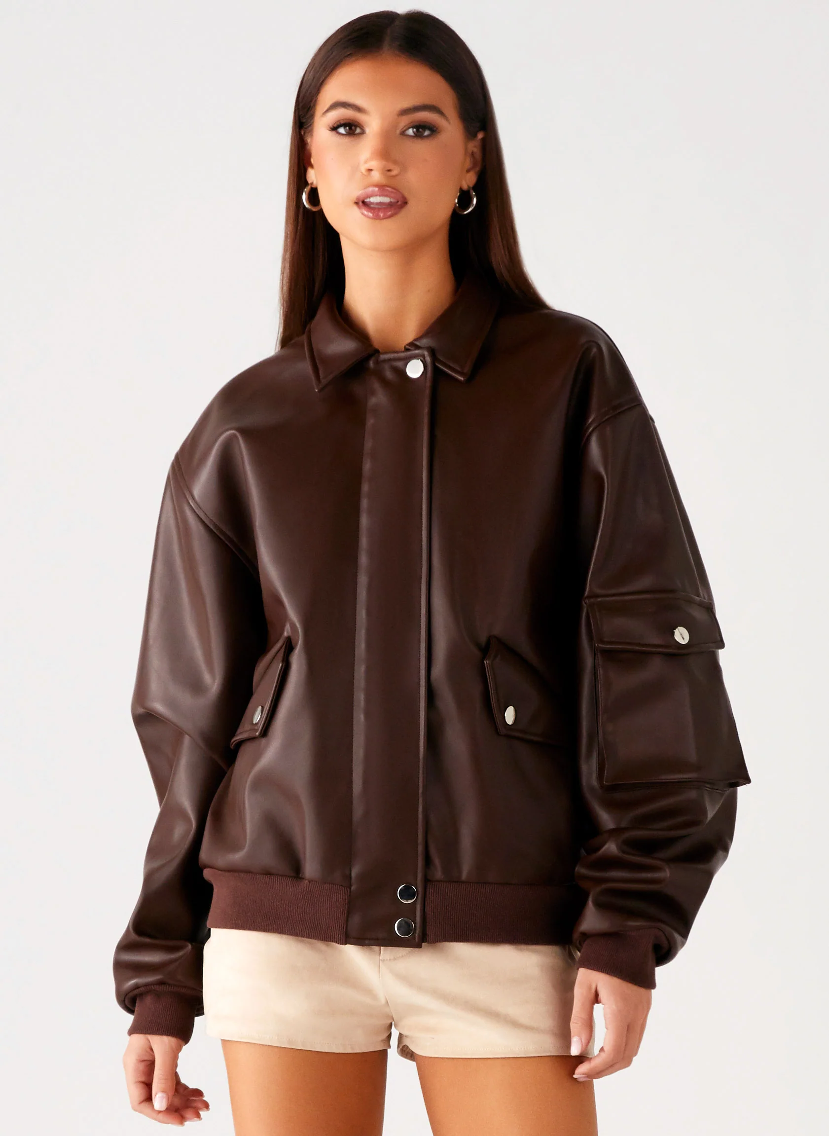 Indara Bomber Jacket - Chocolate - Image 10