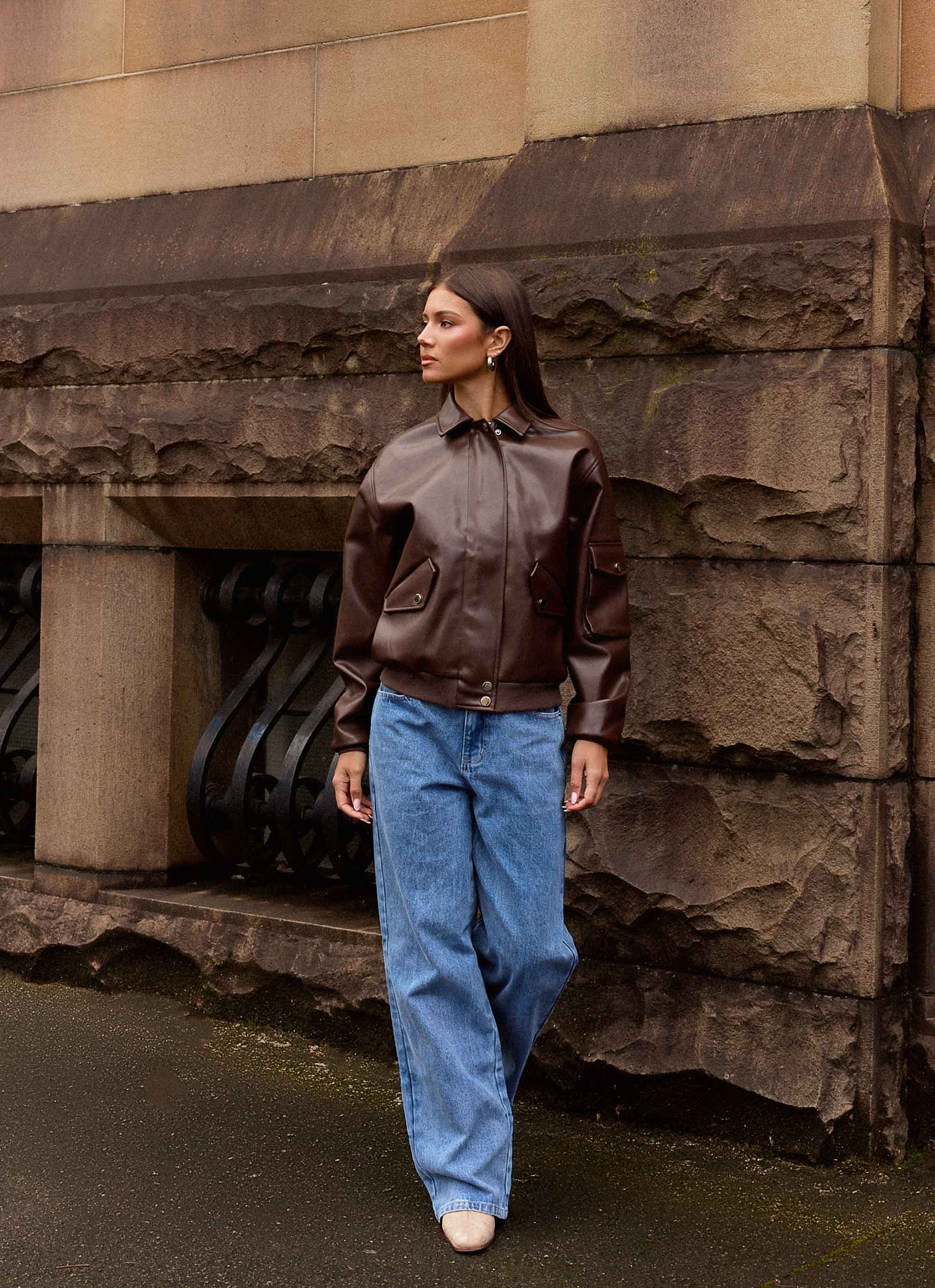 Indara Bomber Jacket - Chocolate - Image 4