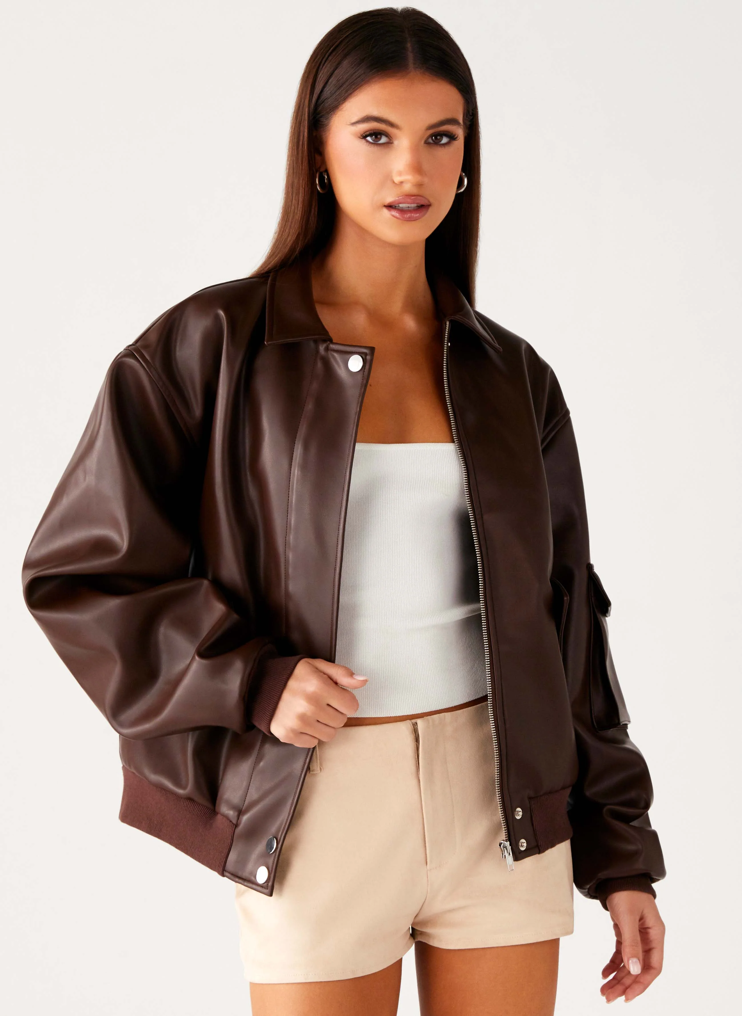 Indara Bomber Jacket - Chocolate - Image 5